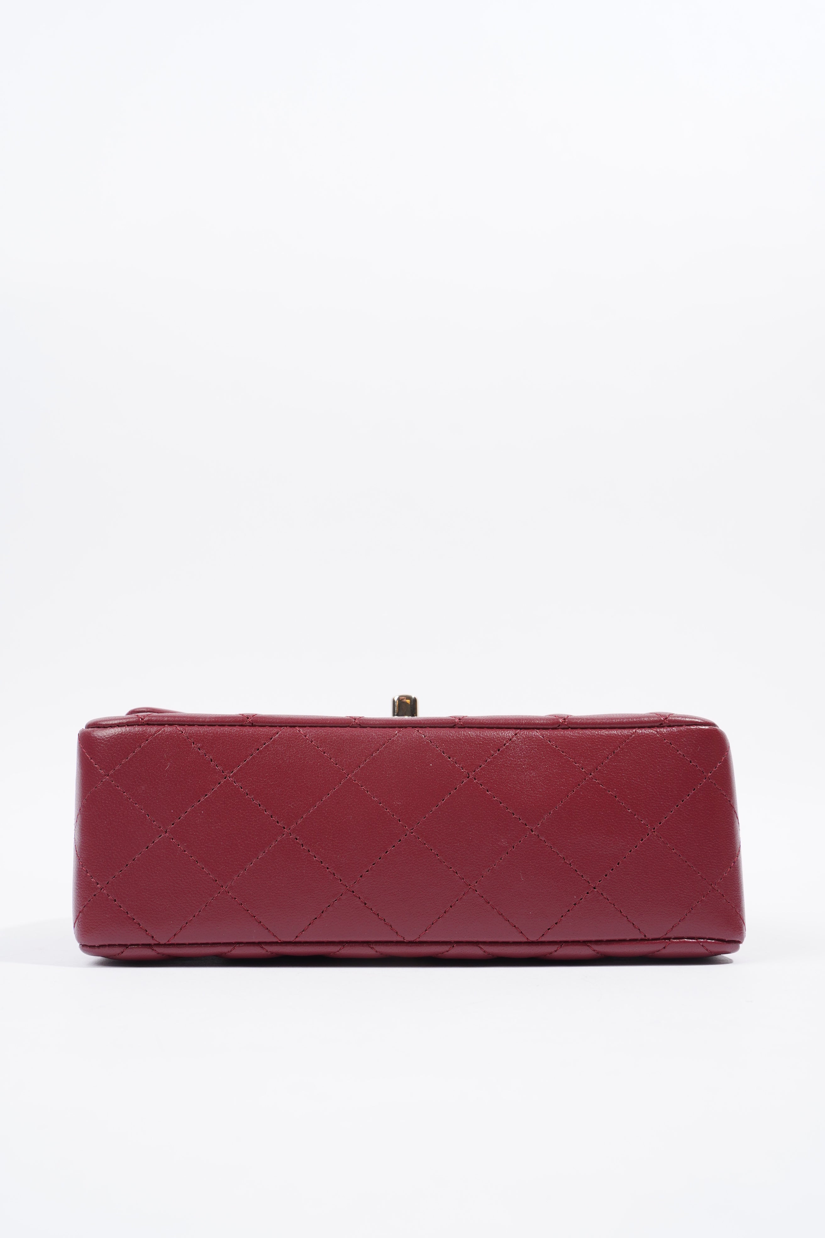 Chanel Mini Flap Burgundy Lambskin Leather
