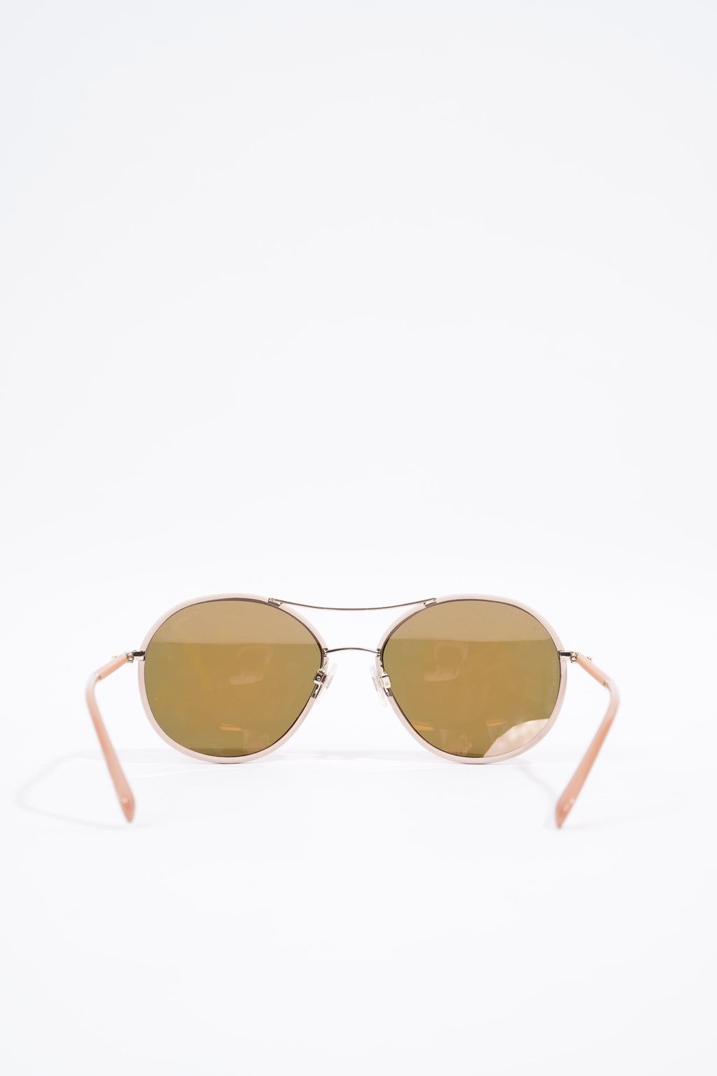 Chanel Aviator Reflective Lens Sunglasses Pale Pink Base Metal 56mm 17mm