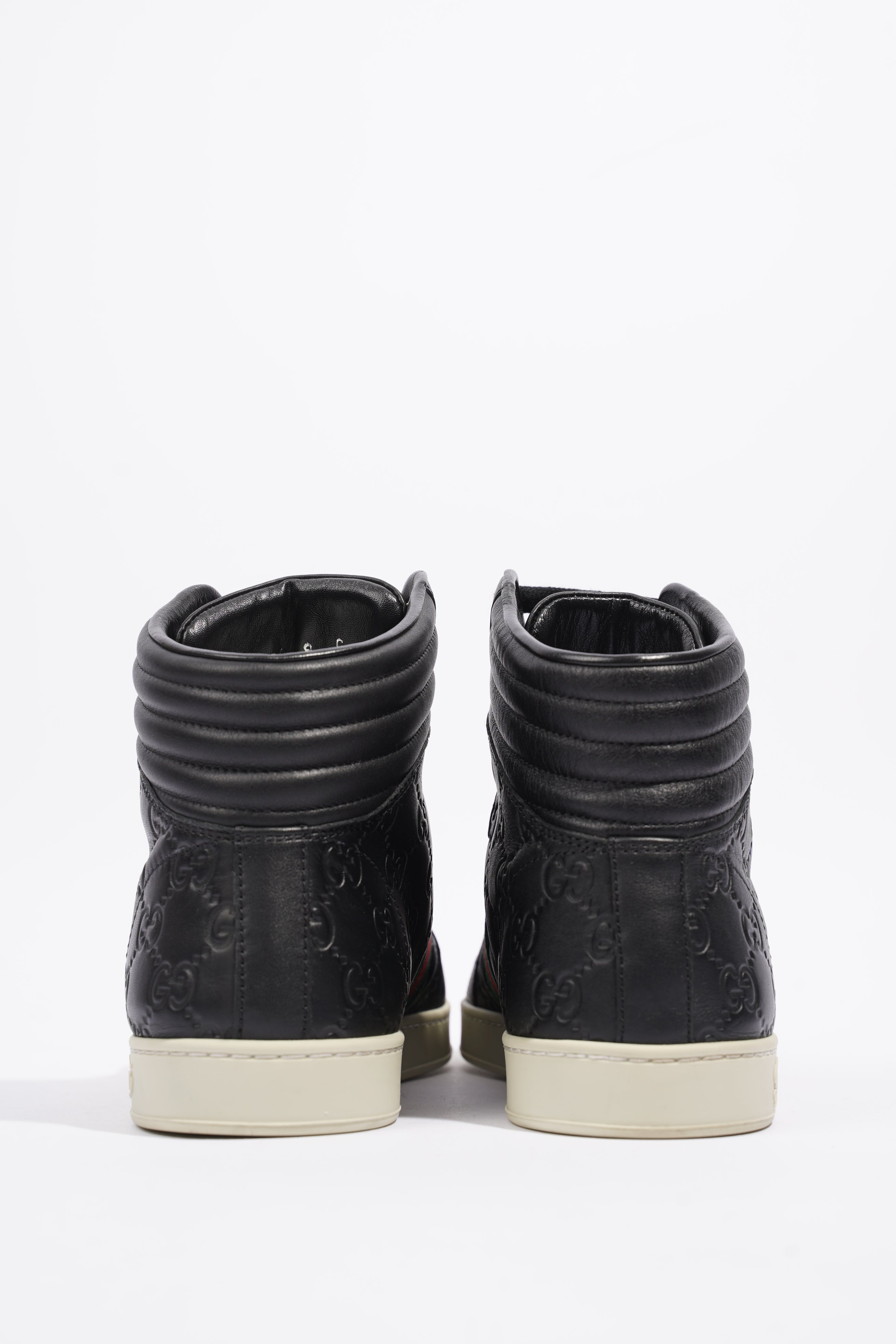 Gucci Guccissima High Top Black Leather EU 42 UK 8