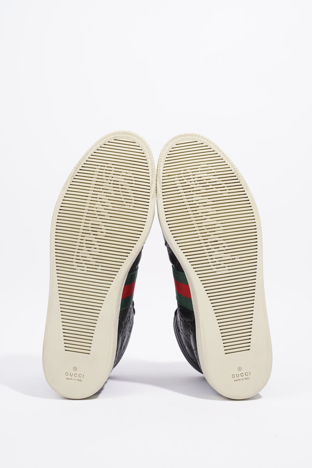 Gucci Guccissima High Top Black Leather EU 42 UK 8