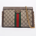 Gucci Ophidia GG Chain Shoulder Bag Supreme / Green / Red Coated Canvas Small
