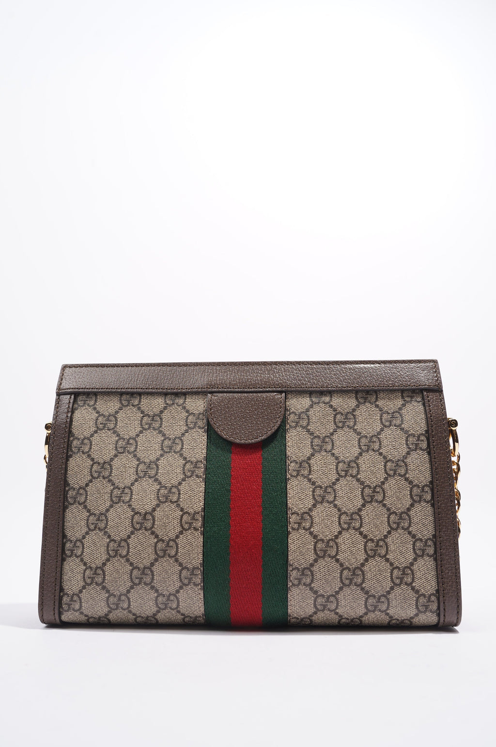 Gucci Ophidia GG Chain Shoulder Bag Supreme / Green / Red Coated Canvas Small