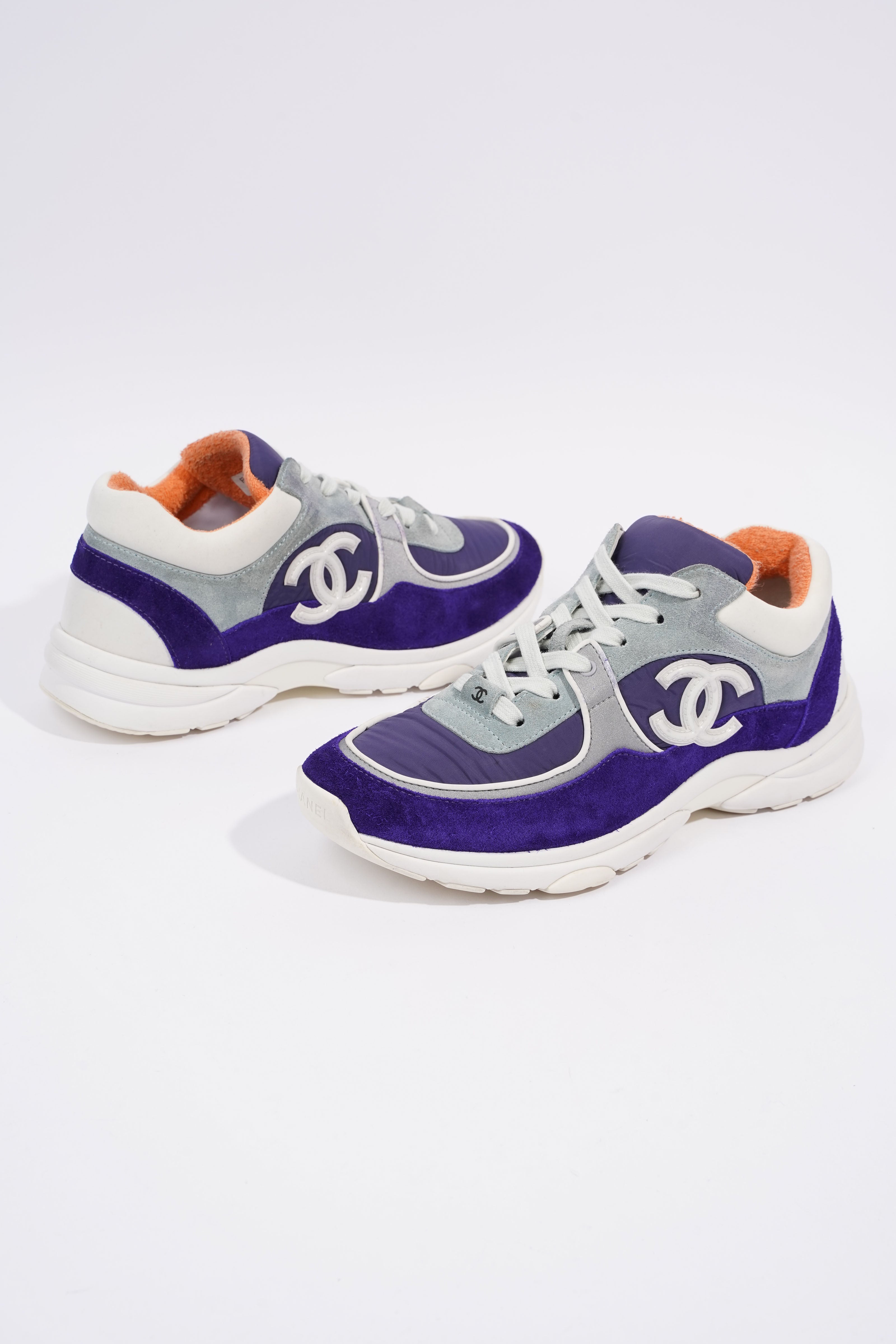 Chanel CC Logo Sneaker Blue / White Nylon EU 39.5 UK 6.5