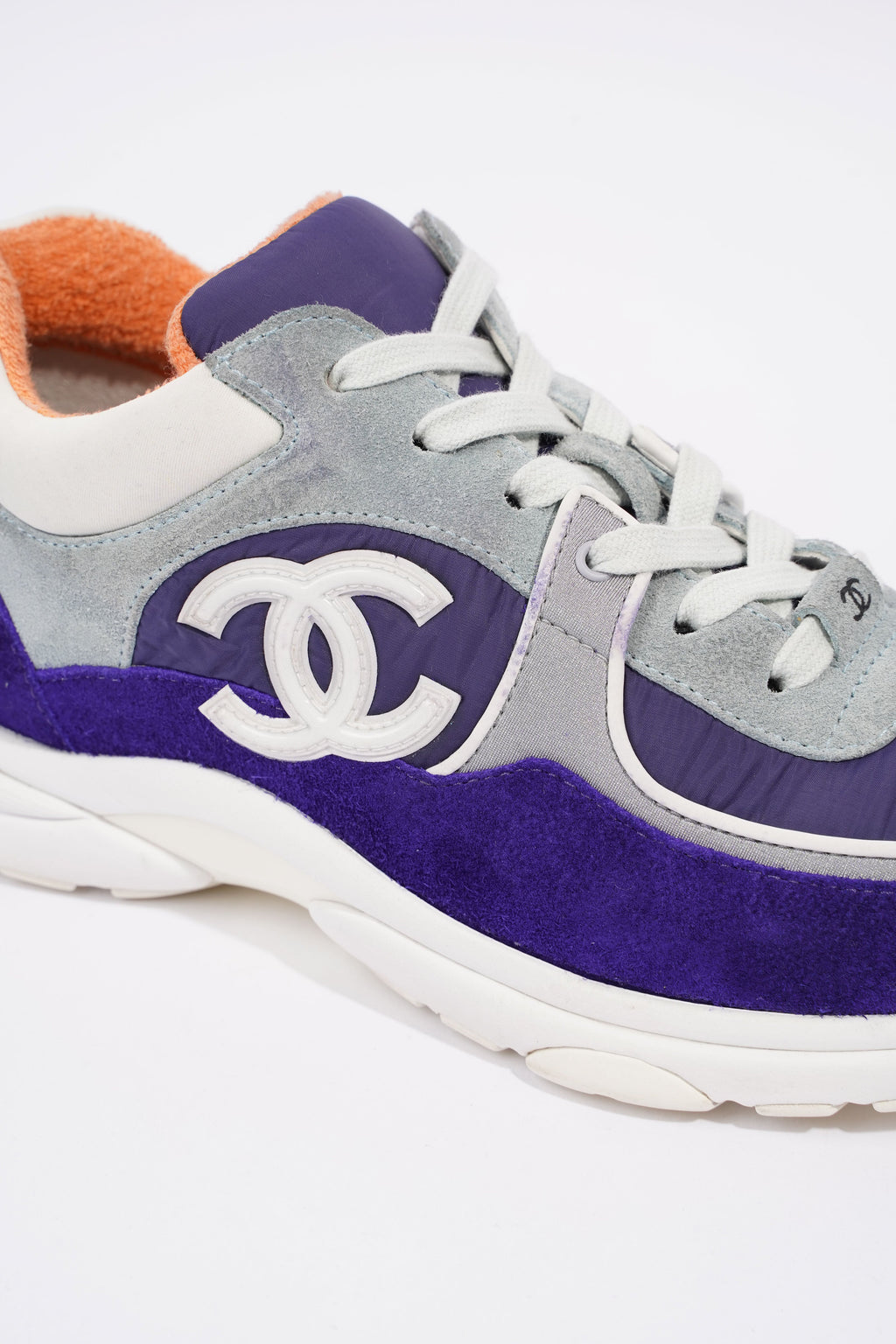 Chanel CC Logo Sneaker Blue / White Nylon EU 39.5 UK 6.5