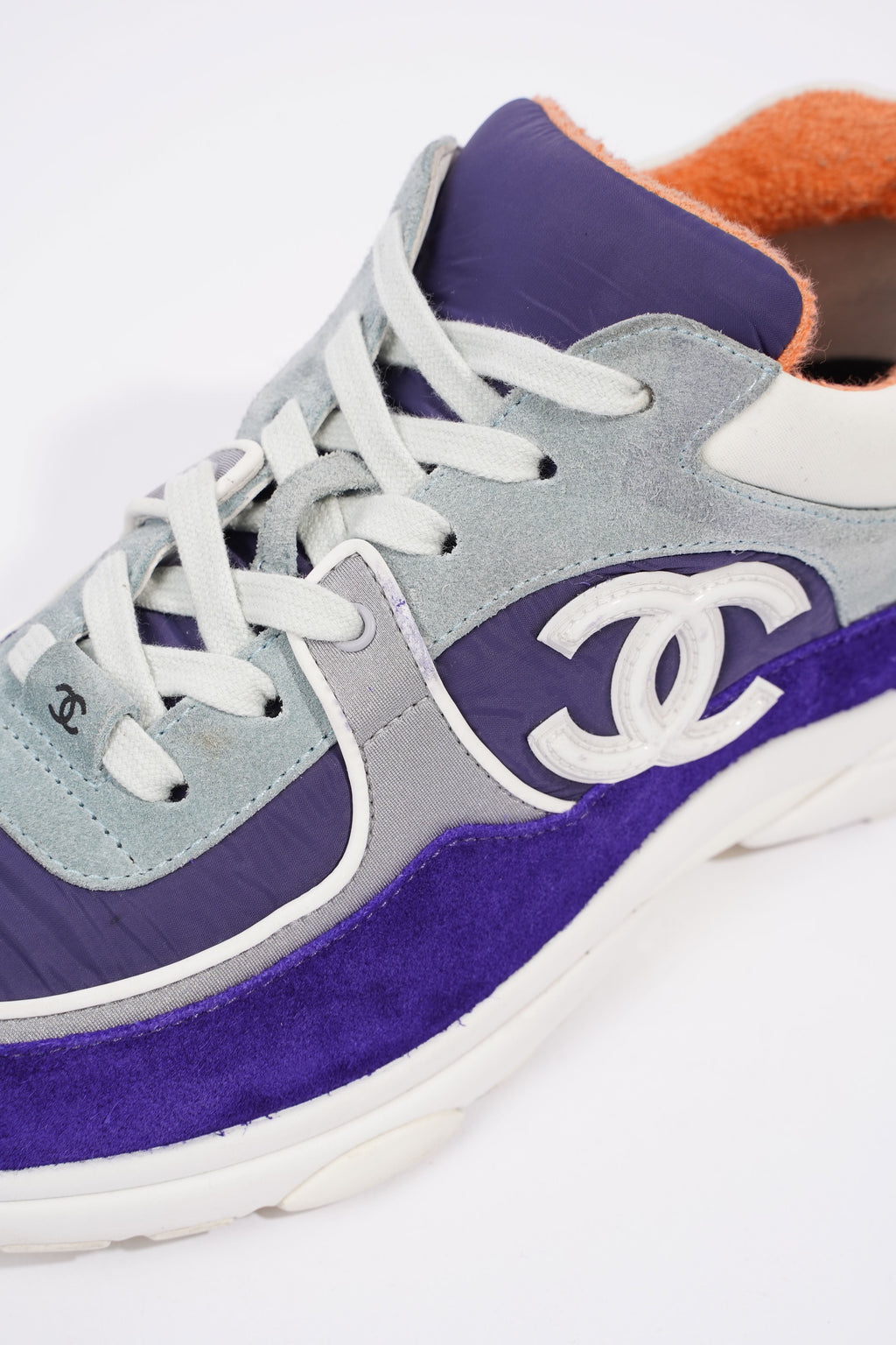 Chanel CC Logo Sneaker Blue / White Nylon EU 39.5 UK 6.5