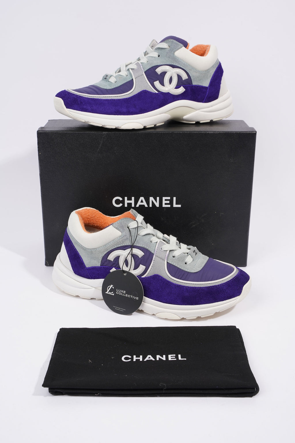 Chanel CC Logo Sneaker Blue / White Nylon EU 39.5 UK 6.5