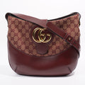 Gucci GG Shoulder Bag Burgundy Canvas