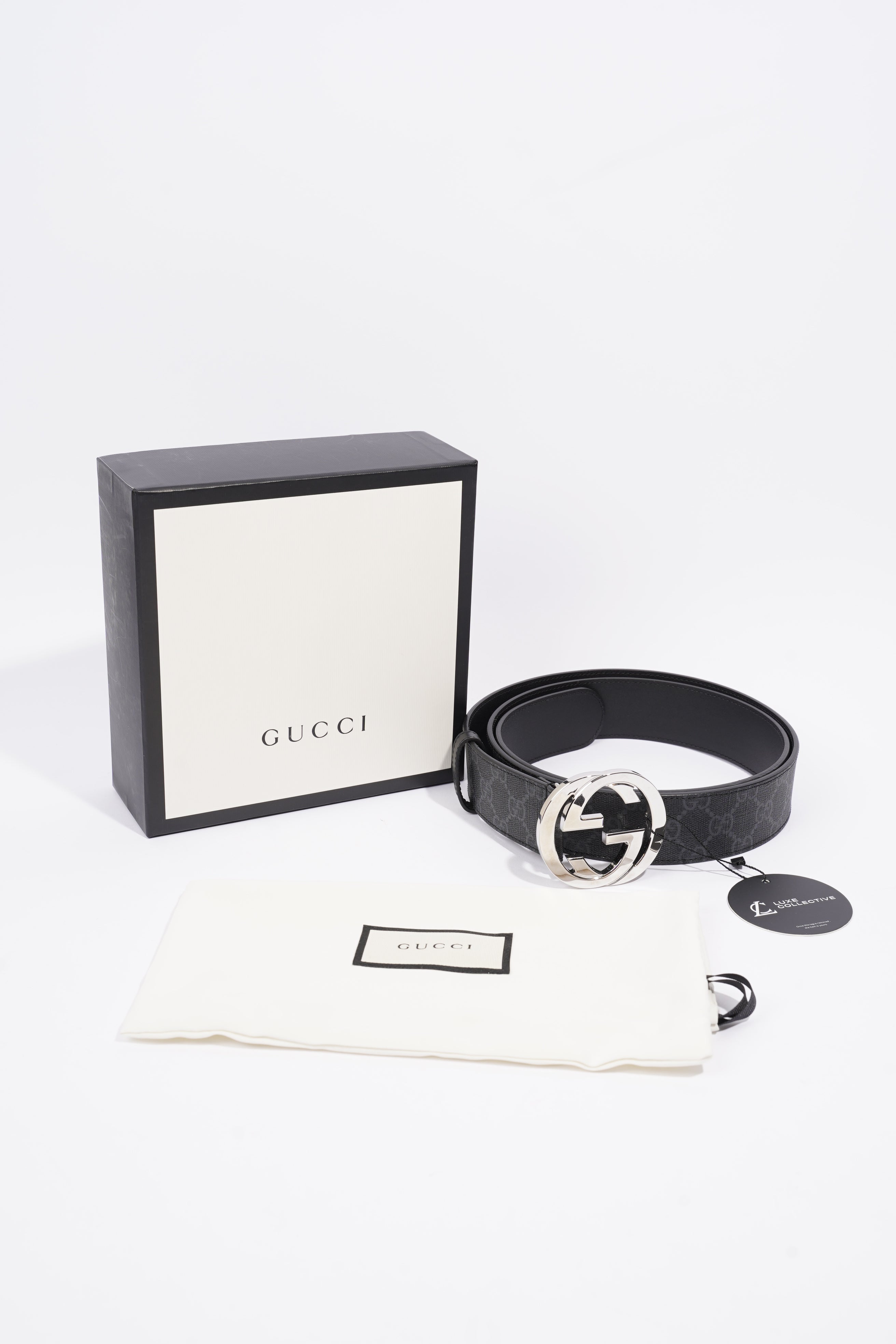 Gucci GG Belt Black GG Supreme Coated Canvas 115cm 46"