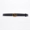 Gucci GG Marmont Thin Belt Black Leather 80cm 32"