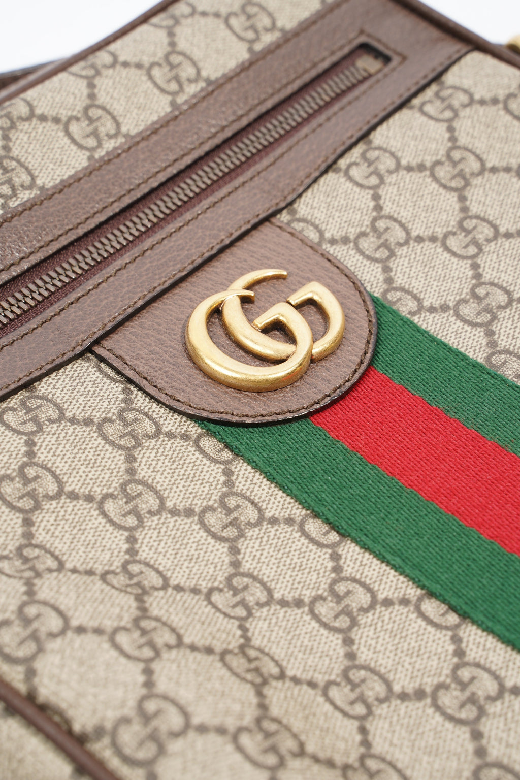 Gucci Ophidia GG Small Messenger Supreme / Green / Red Coated Canvas