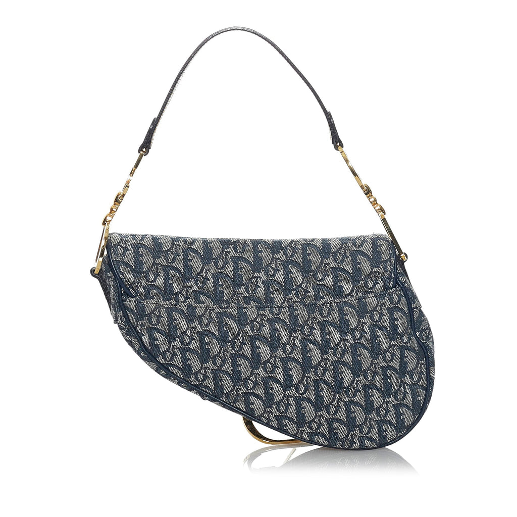 Dior Saddle Bag Blue Oblique Canvas