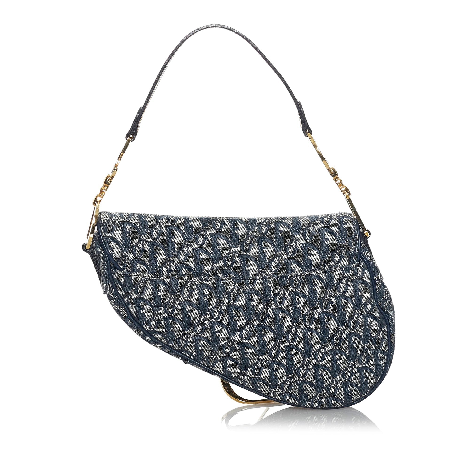 Dior Saddle Bag Blue Oblique Canvas