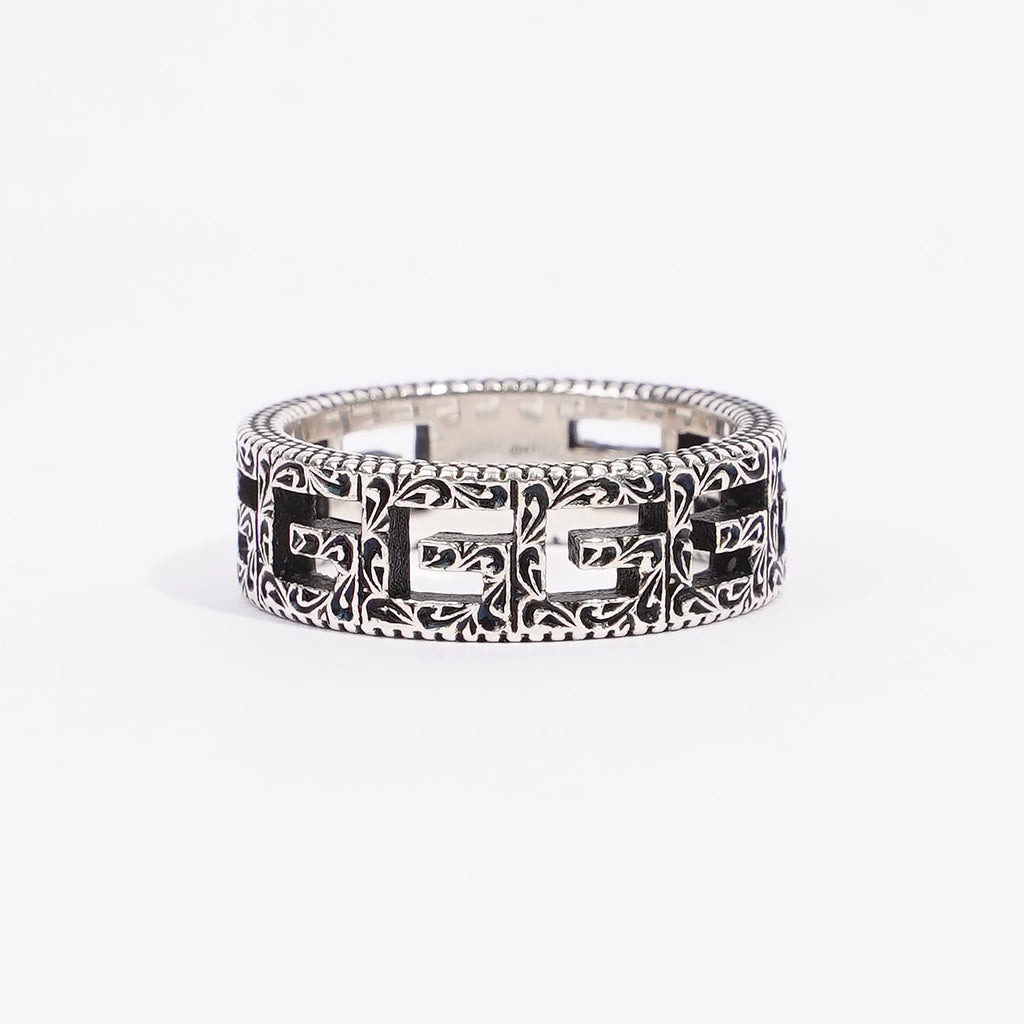 Gucci Ring With Square G Silver Silver Sterling 16
