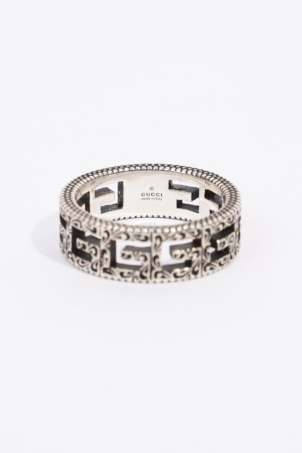 Gucci Ring With Square G Silver Silver Sterling 16