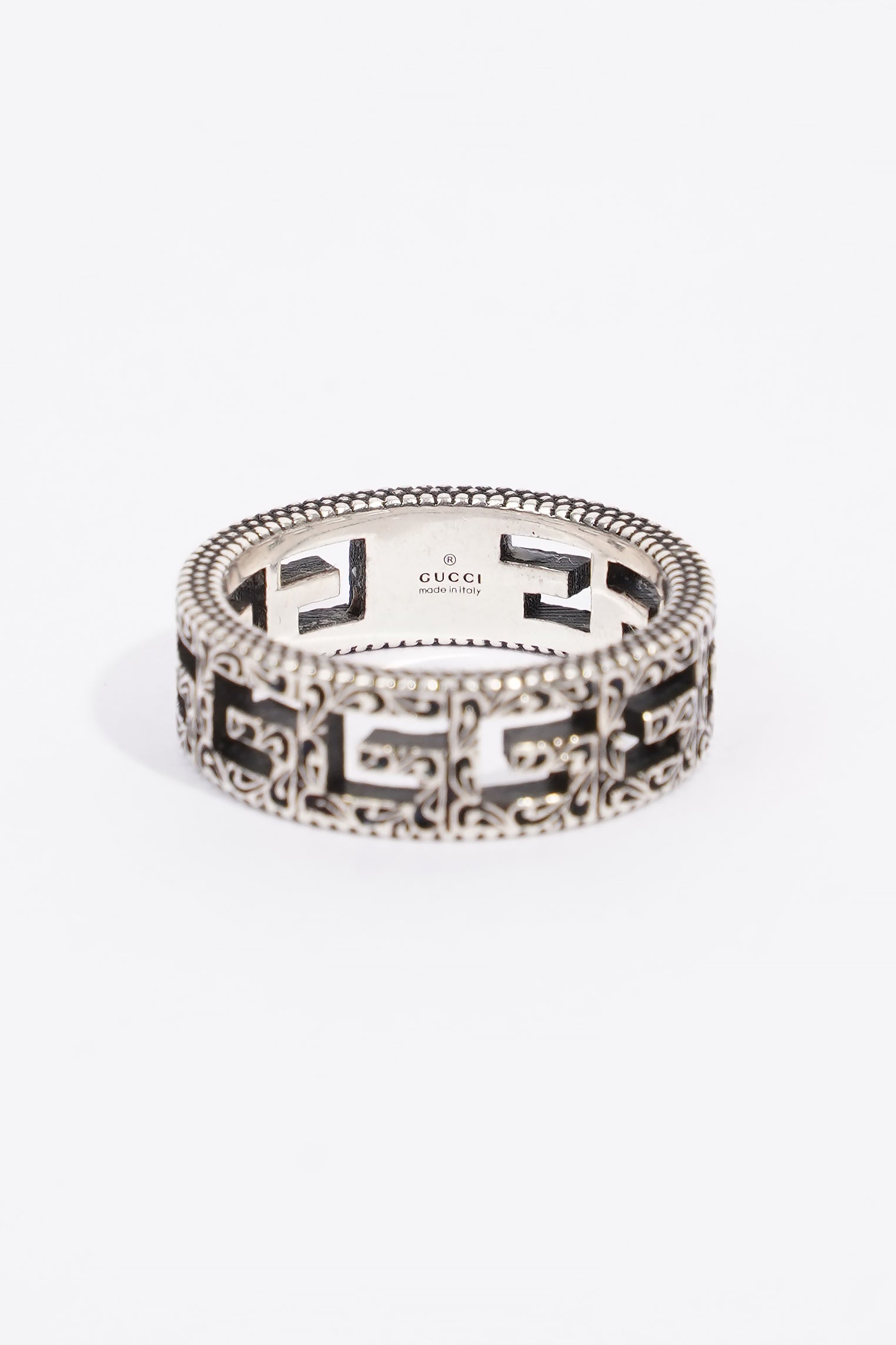 Gucci Ring With Square G Silver Silver Sterling 16