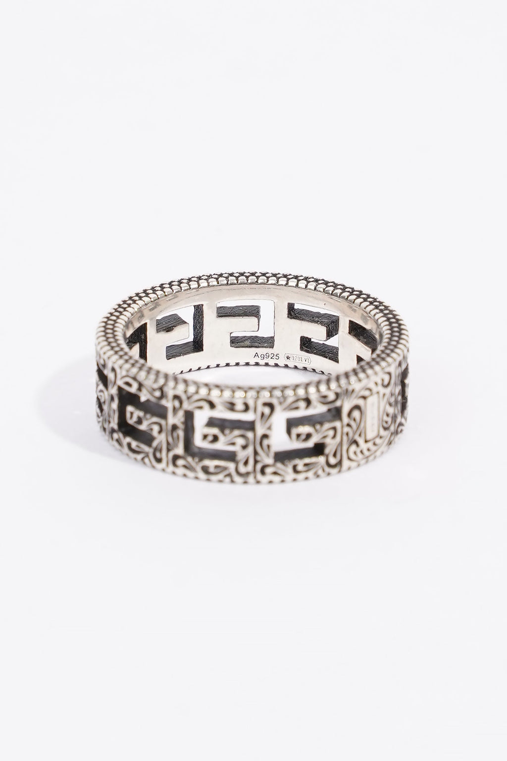Gucci Ring With Square G Silver Silver Sterling 16