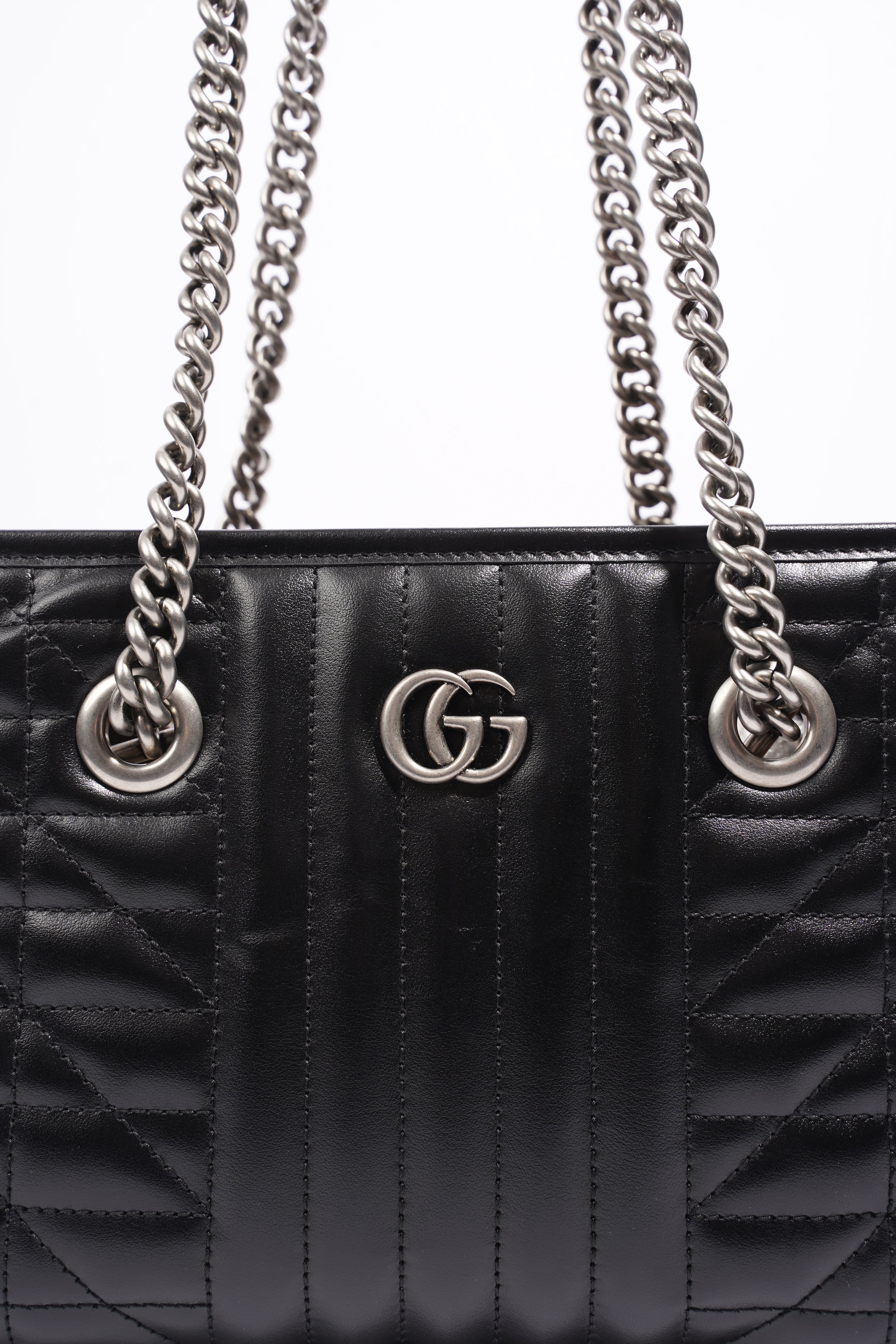 Gucci GG Marmont Medium Tote Black Leather