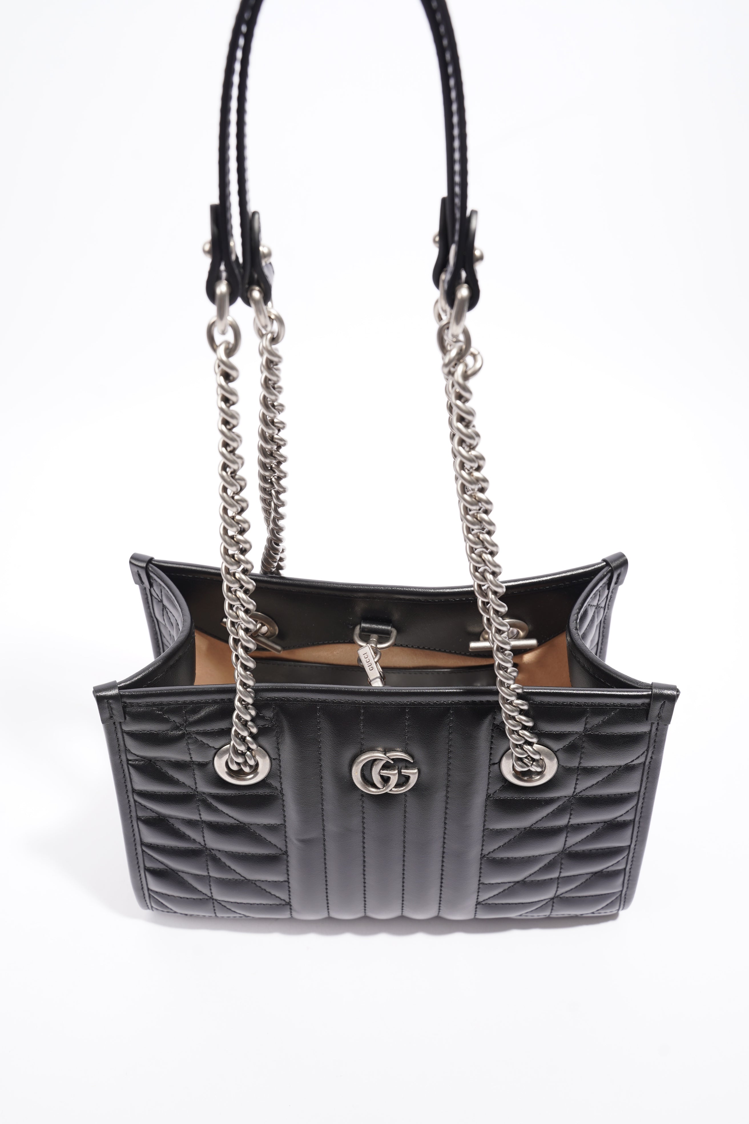 Gucci GG Marmont Medium Tote Black Leather