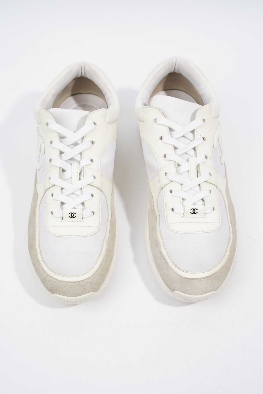 Chanel CC Logo Sneaker White Suede EU 44 UK 10