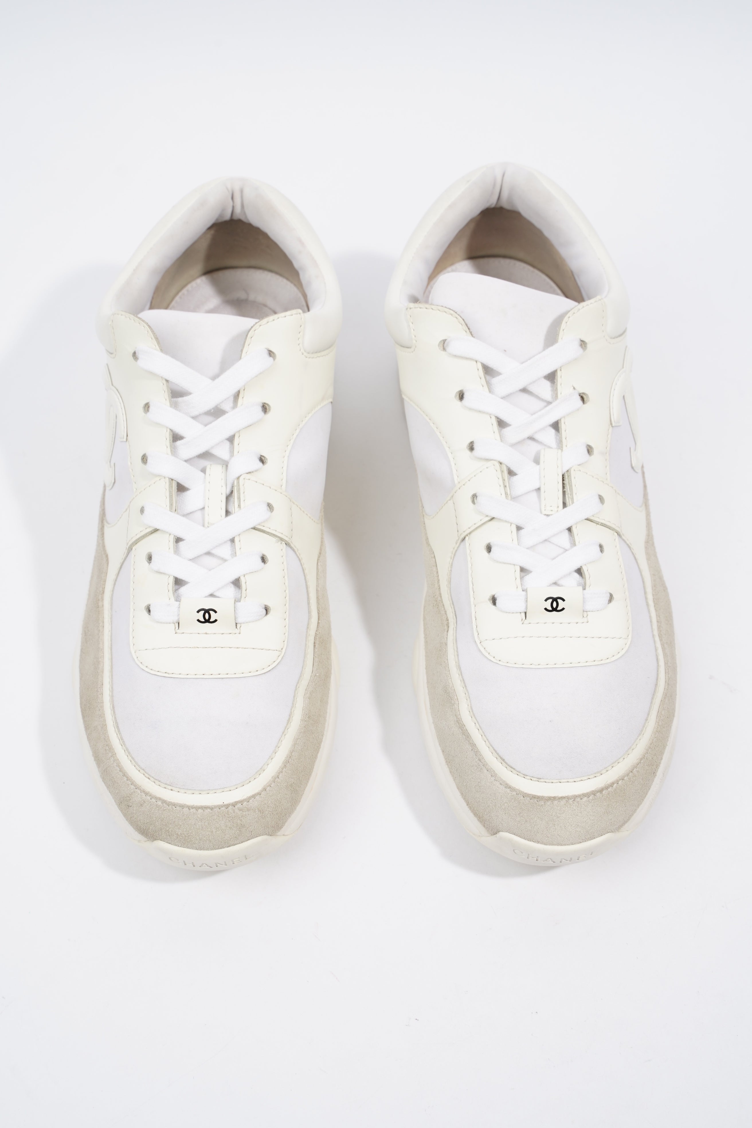 Chanel CC Logo Sneaker White Suede EU 44 UK 10