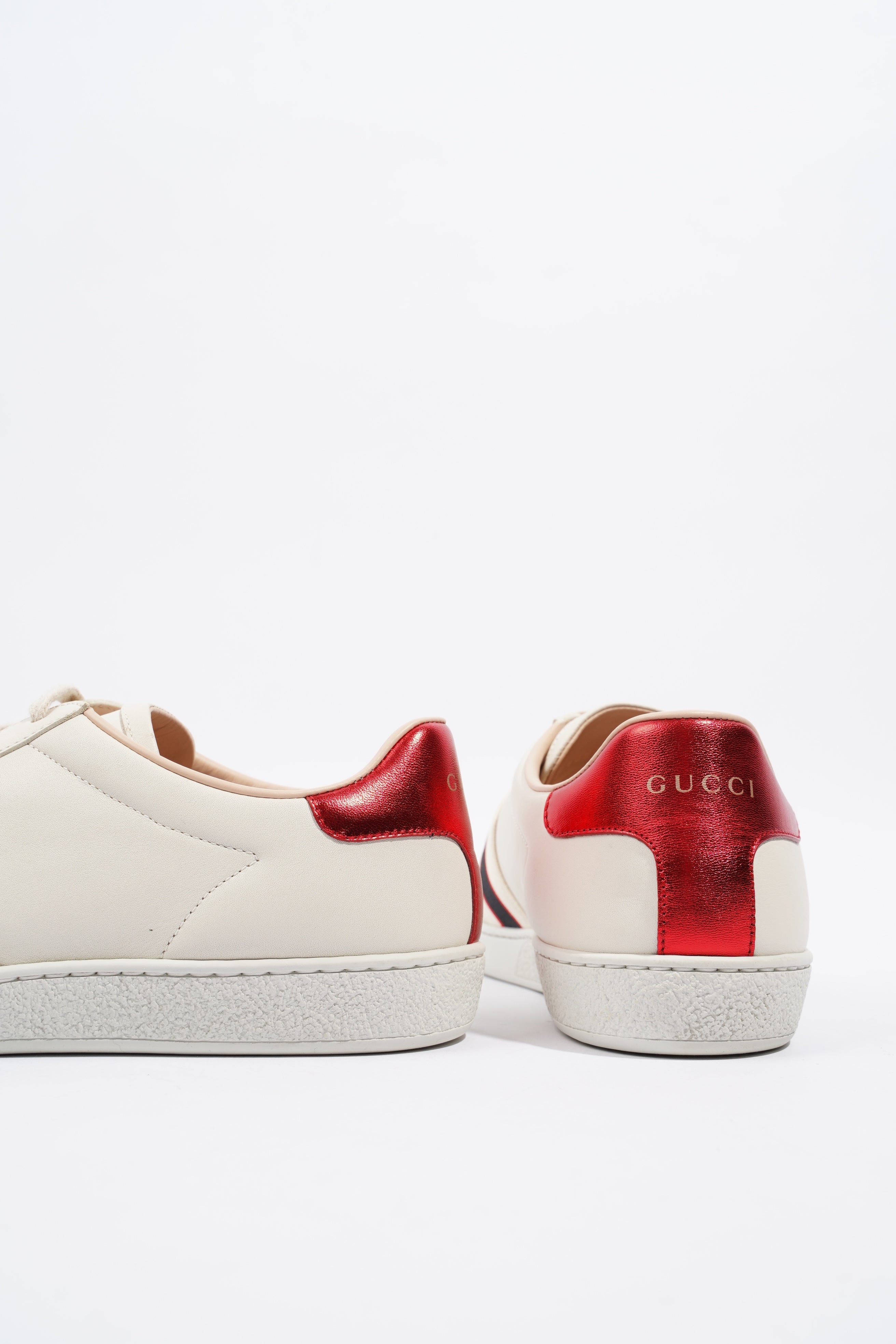 Gucci Ace Stripe Cream / Red Leather EU 39.5 UK 6.5