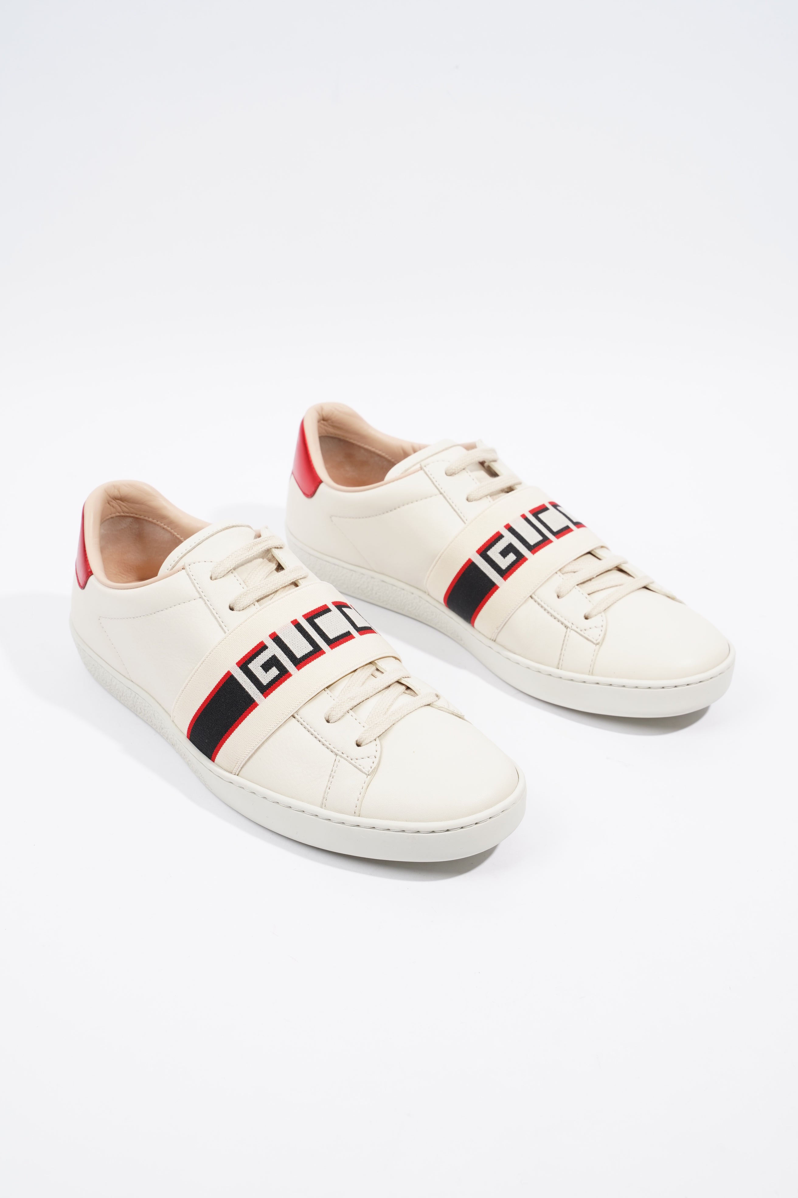 Gucci Ace Stripe Cream / Red Leather EU 39.5 UK 6.5