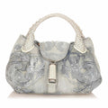 Fendi Embroidered Spy Denim Handbag (SHG-20636)