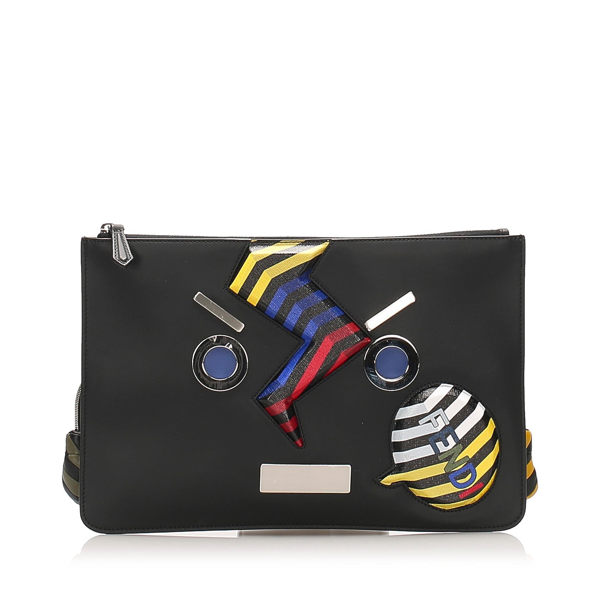 Fendi Face No Word Leather Clutch Bag (SHG-13596)