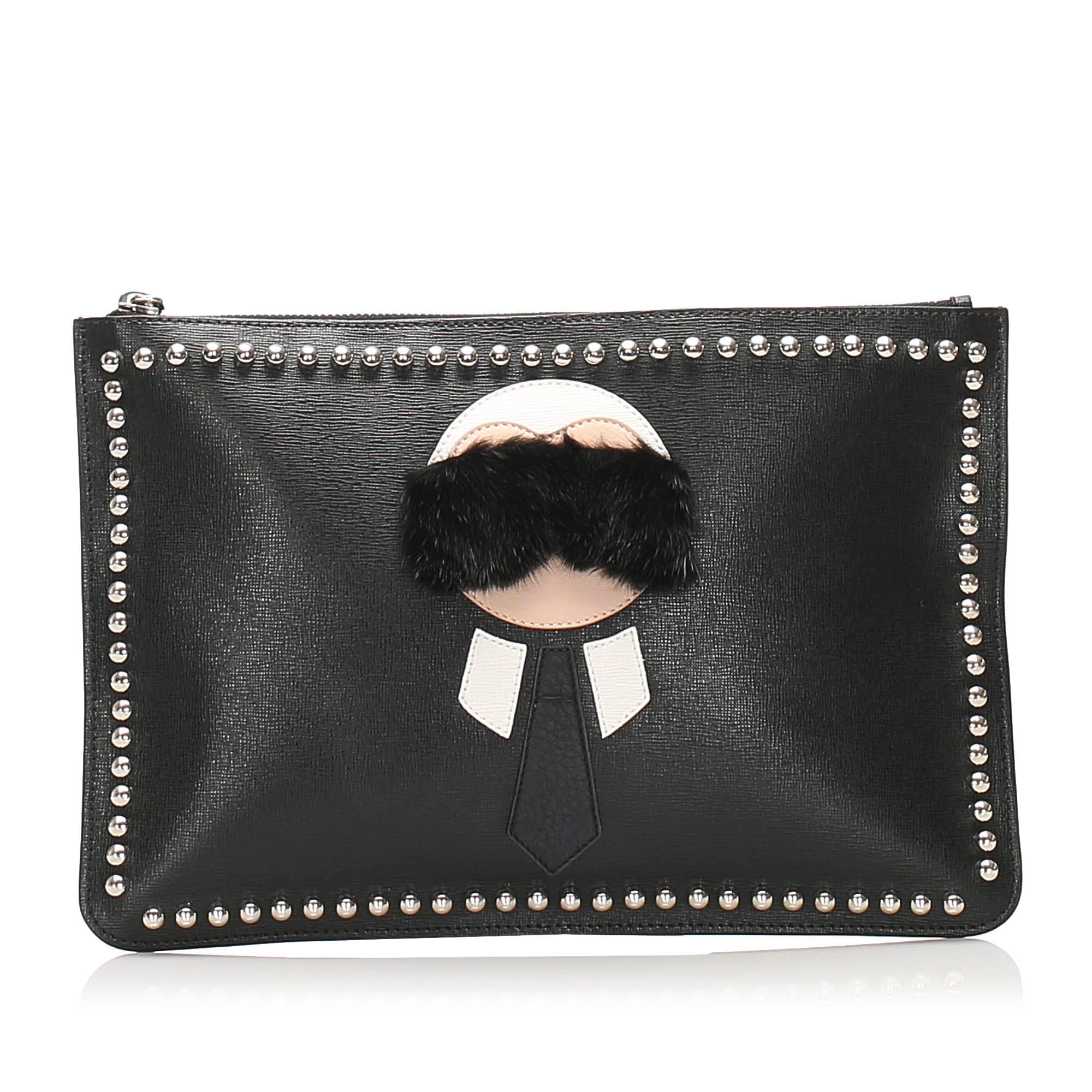 Fendi Karlito Leather Clutch Bag (SHG-11180)