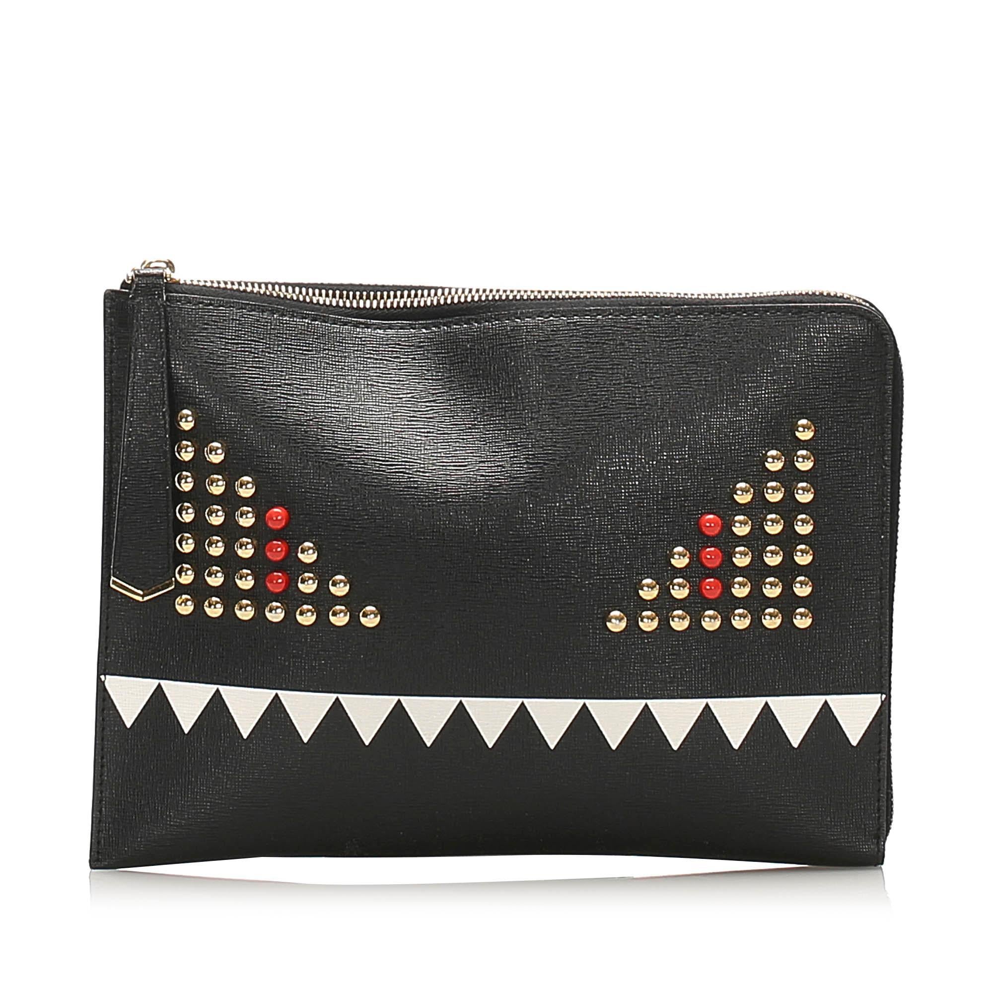 Fendi Monster Leather Clutch Bag (SHG-12572)