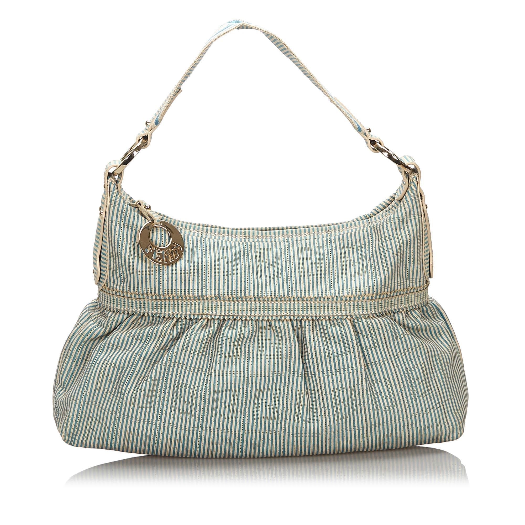 Fendi Leather Striped Chef Shoulder Bag (SHG-10053)