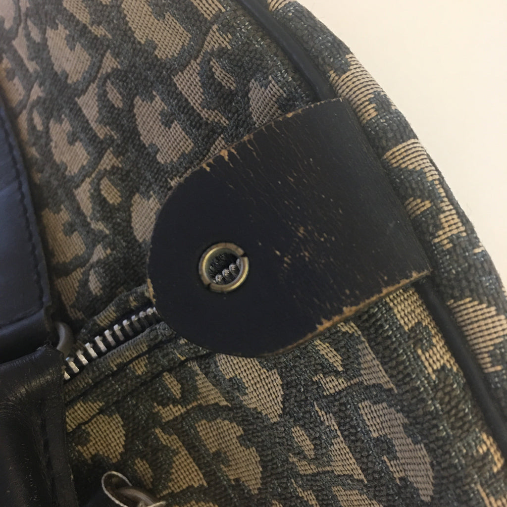 CHRISTIAN DIOR Bowling Handbag in Blue Fabric