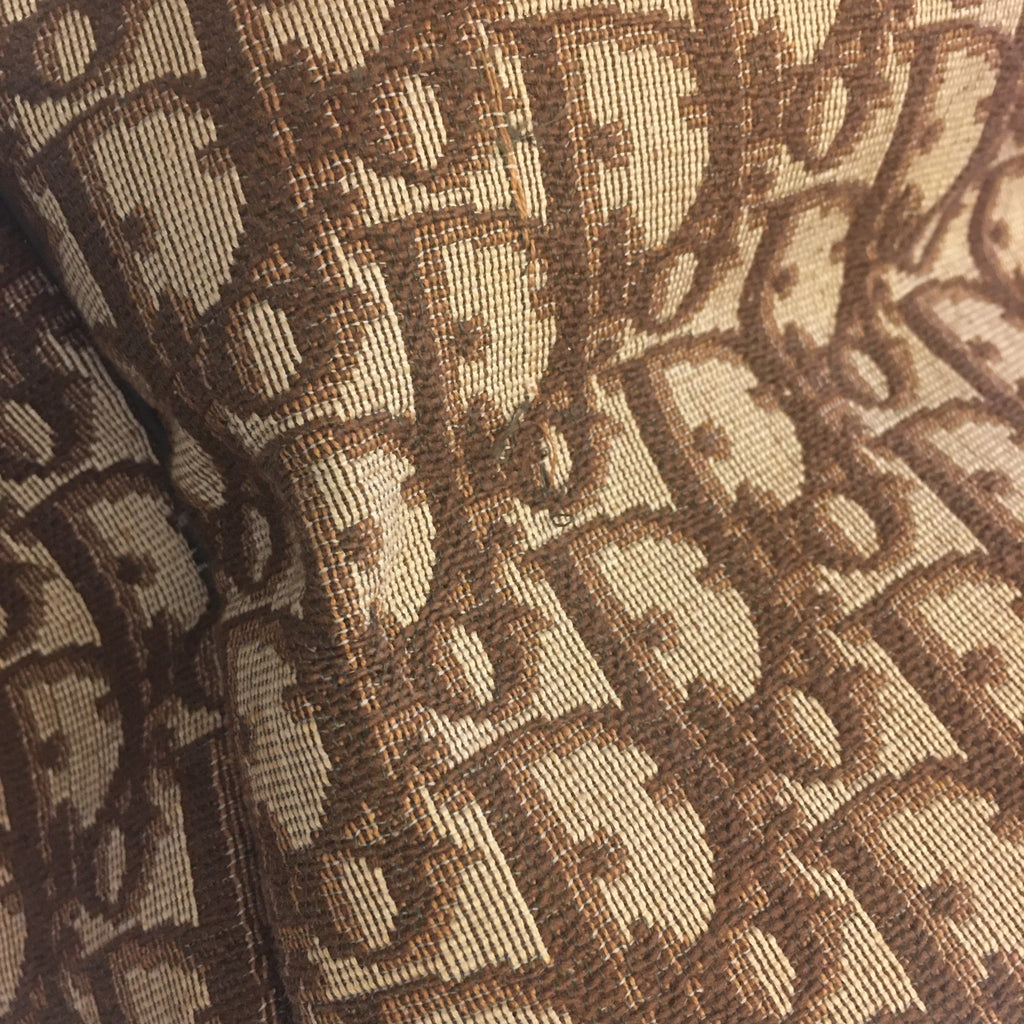 CHRISTIAN DIOR Bowling Handbag in Beige Fabric