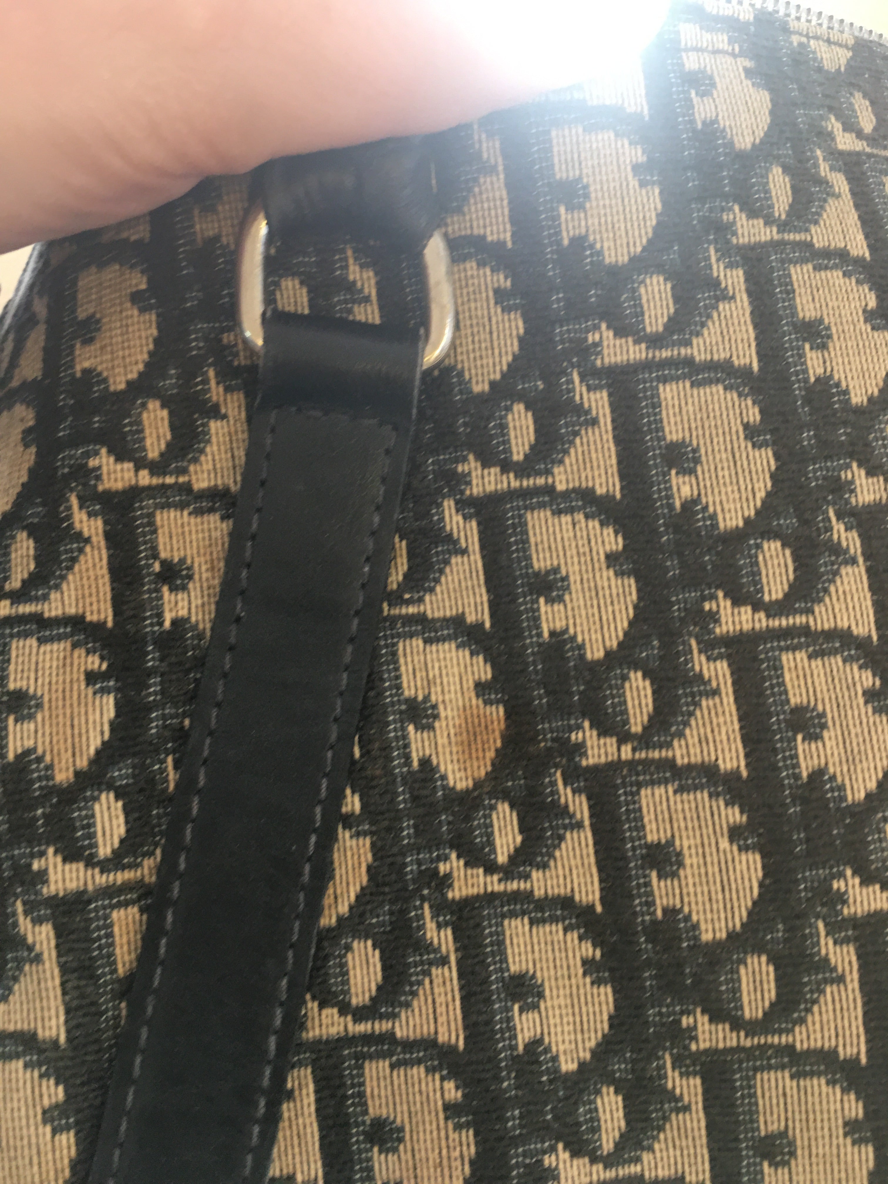 CHRISTIAN DIOR Bowling Handbag in Blue Fabric