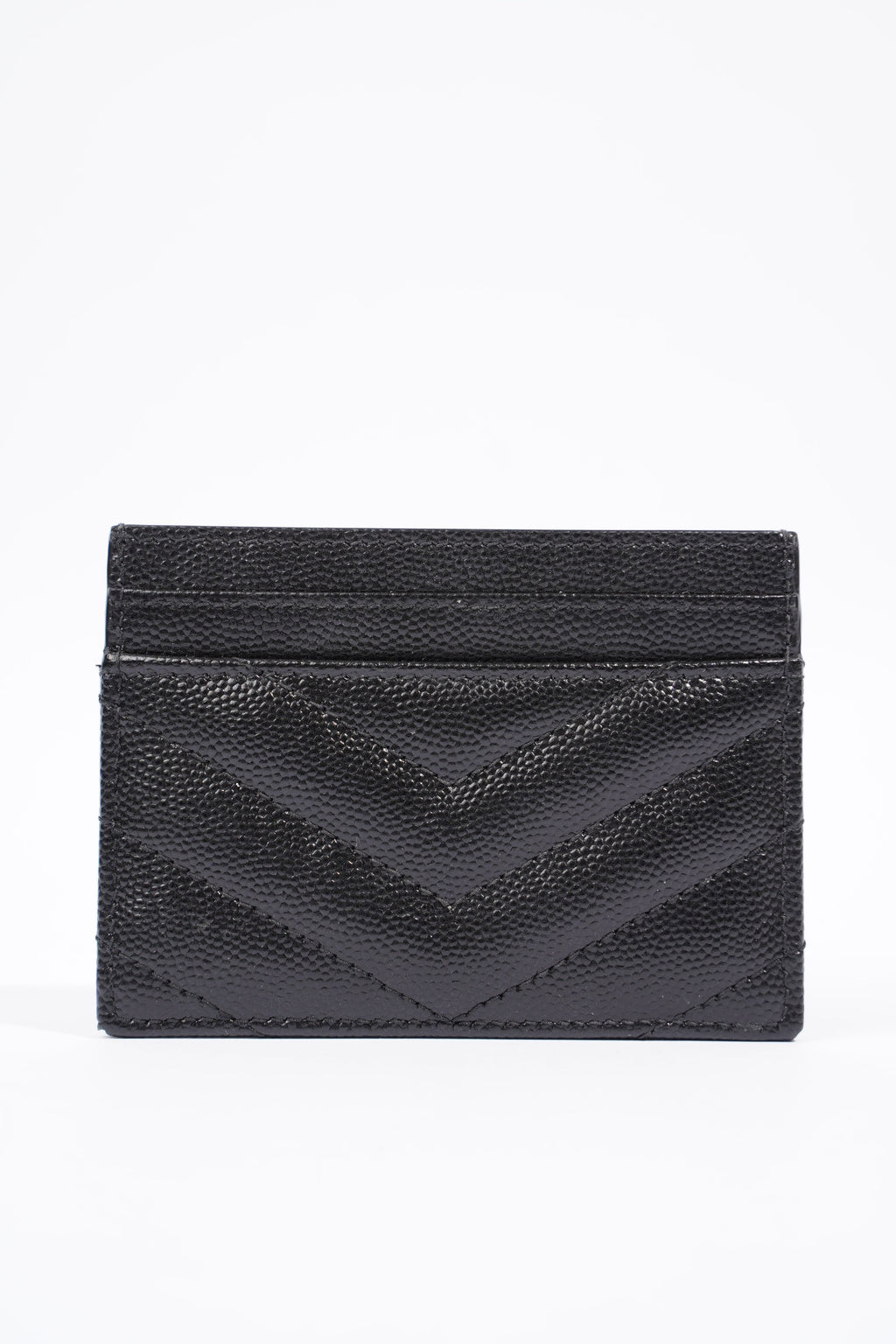 Saint Laurent Cassandre Matelasse Card Holder Black Calfskin Leather
