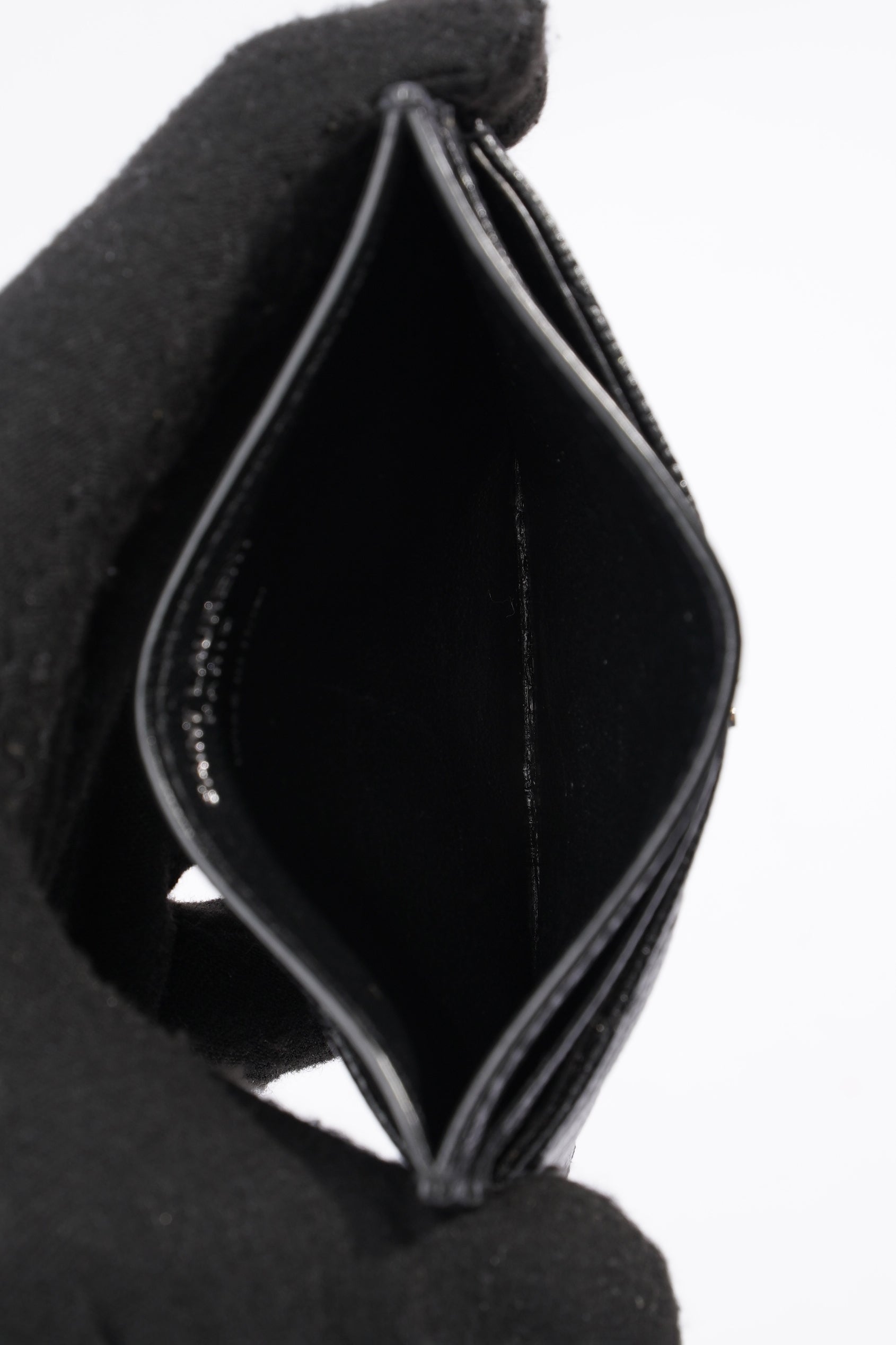 Saint Laurent Cassandre Matelasse Card Holder Black Calfskin Leather