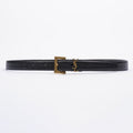 Saint Laurent Cassandre Thin Belt Black Leather 75cm