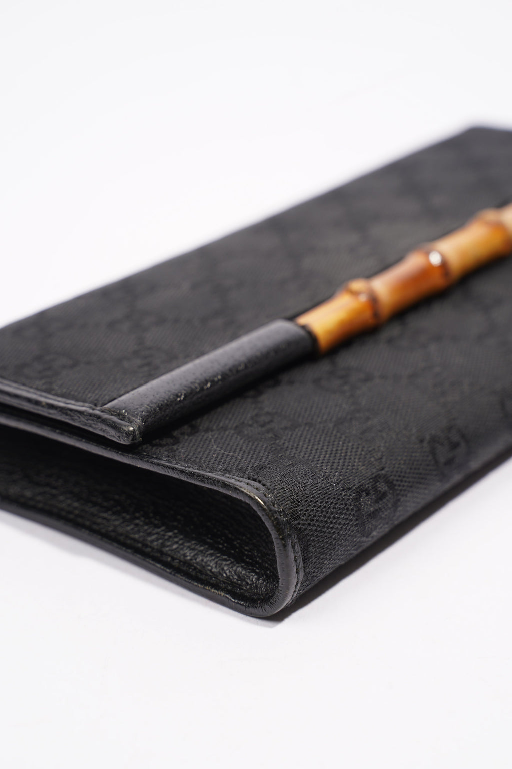 Gucci Bamboo Clutch Black Canvas