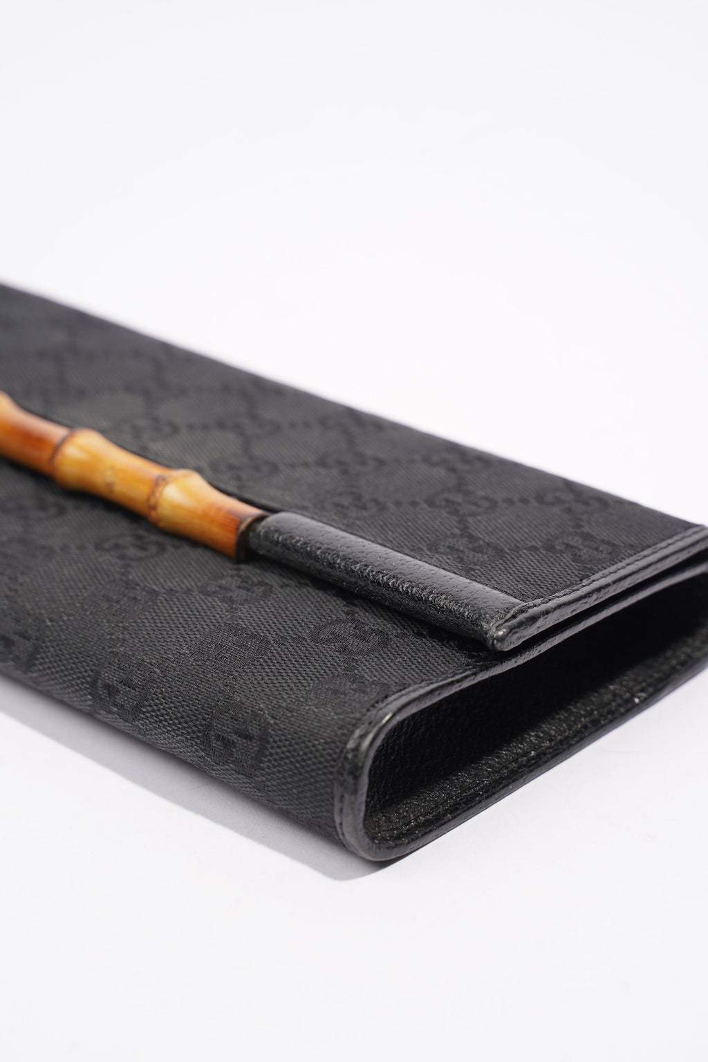 Gucci Bamboo Clutch Black Canvas