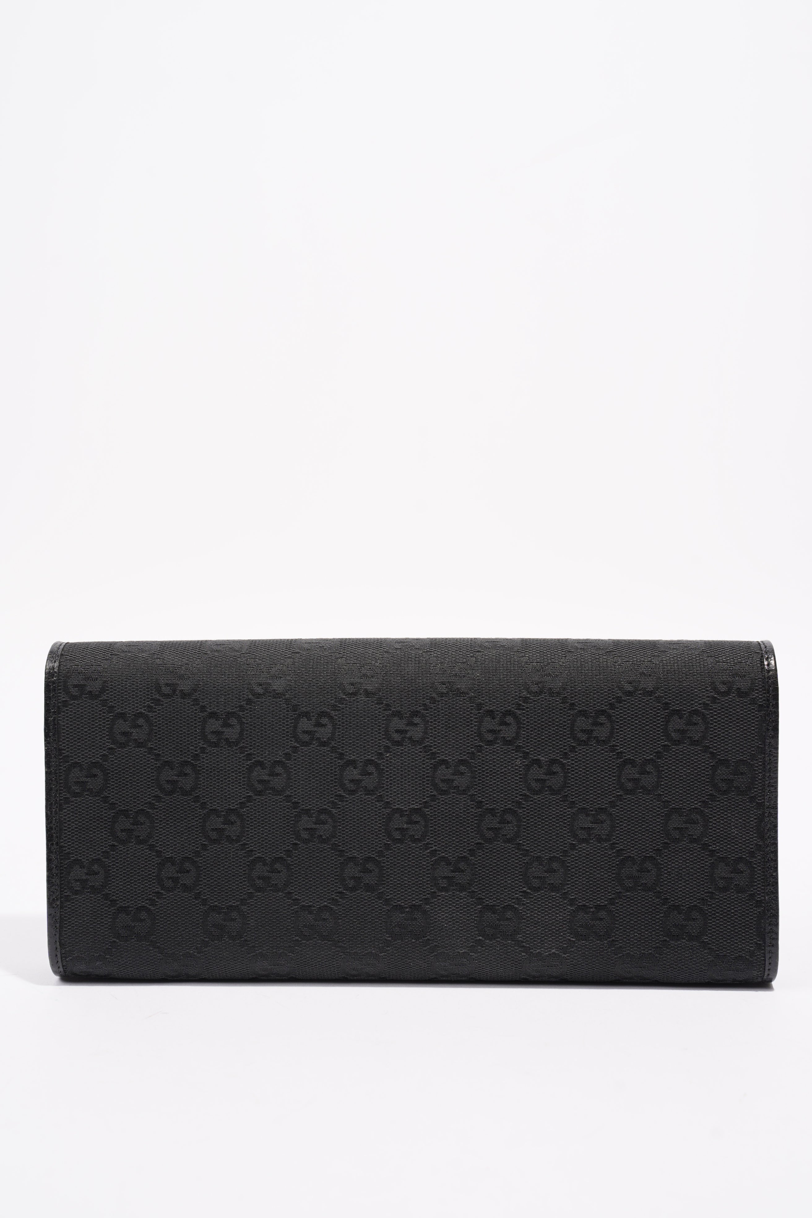 Gucci Bamboo Clutch Black Canvas