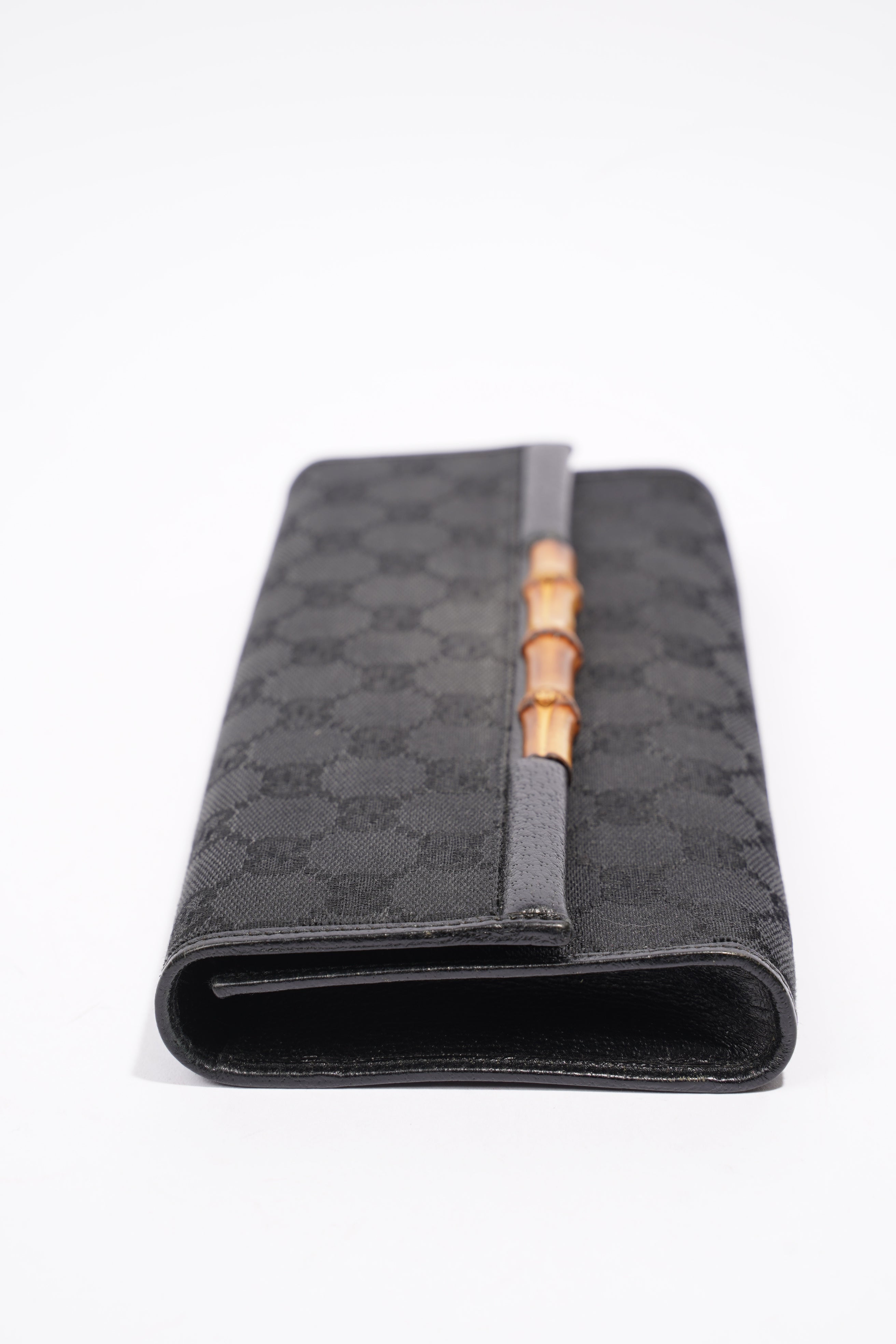 Gucci Bamboo Clutch Black Canvas