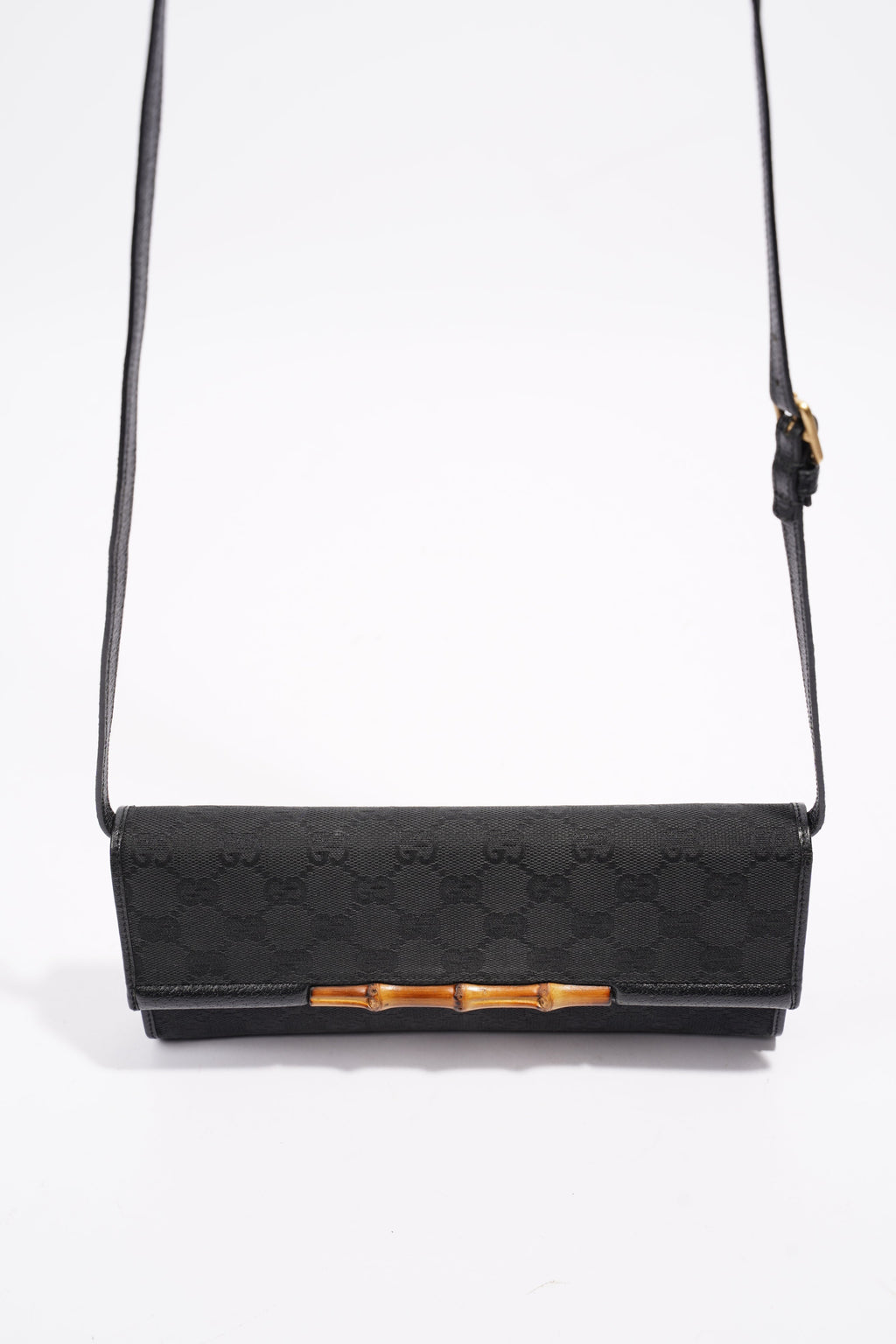 Gucci Bamboo Clutch Black Canvas