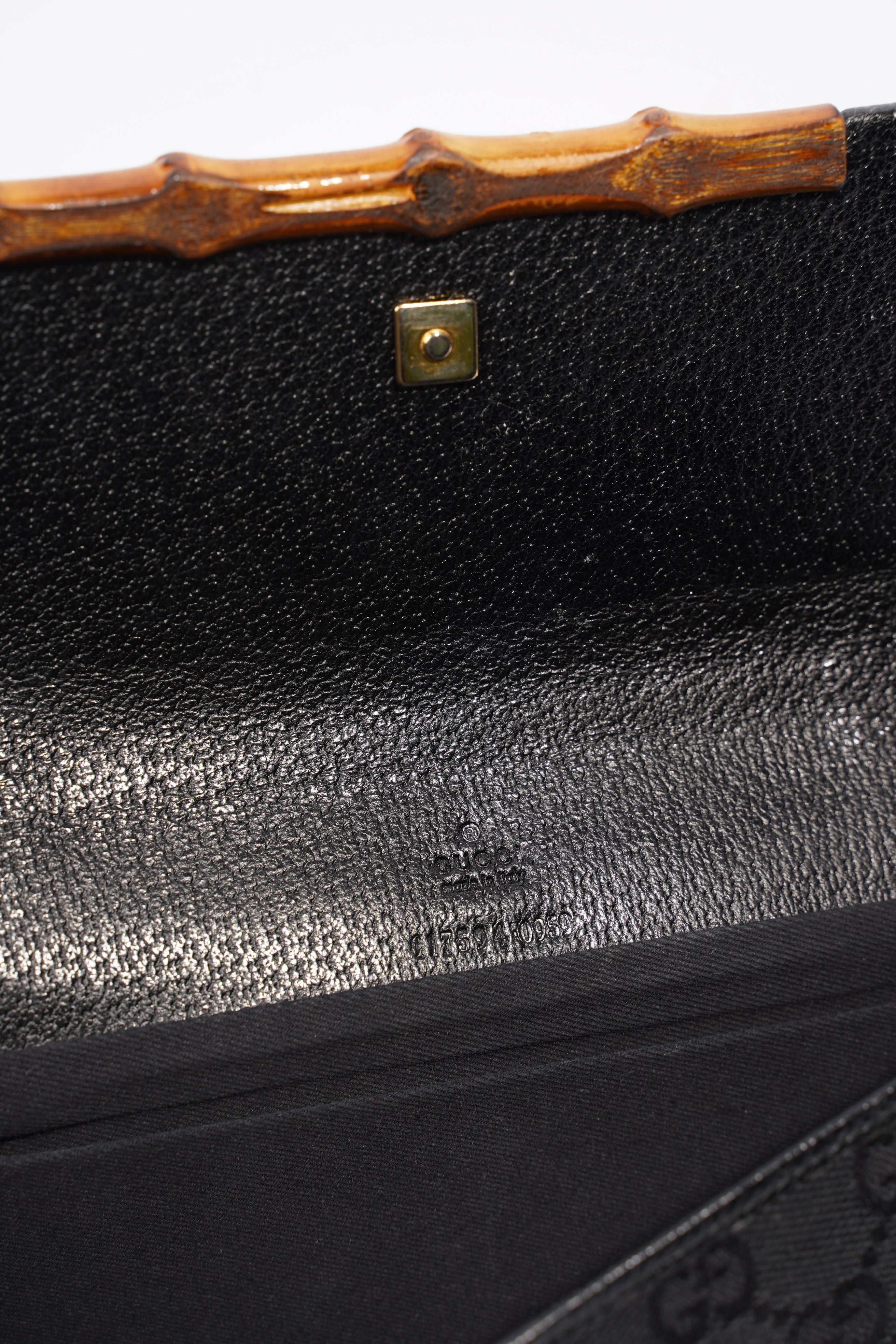 Gucci Bamboo Clutch Black Canvas