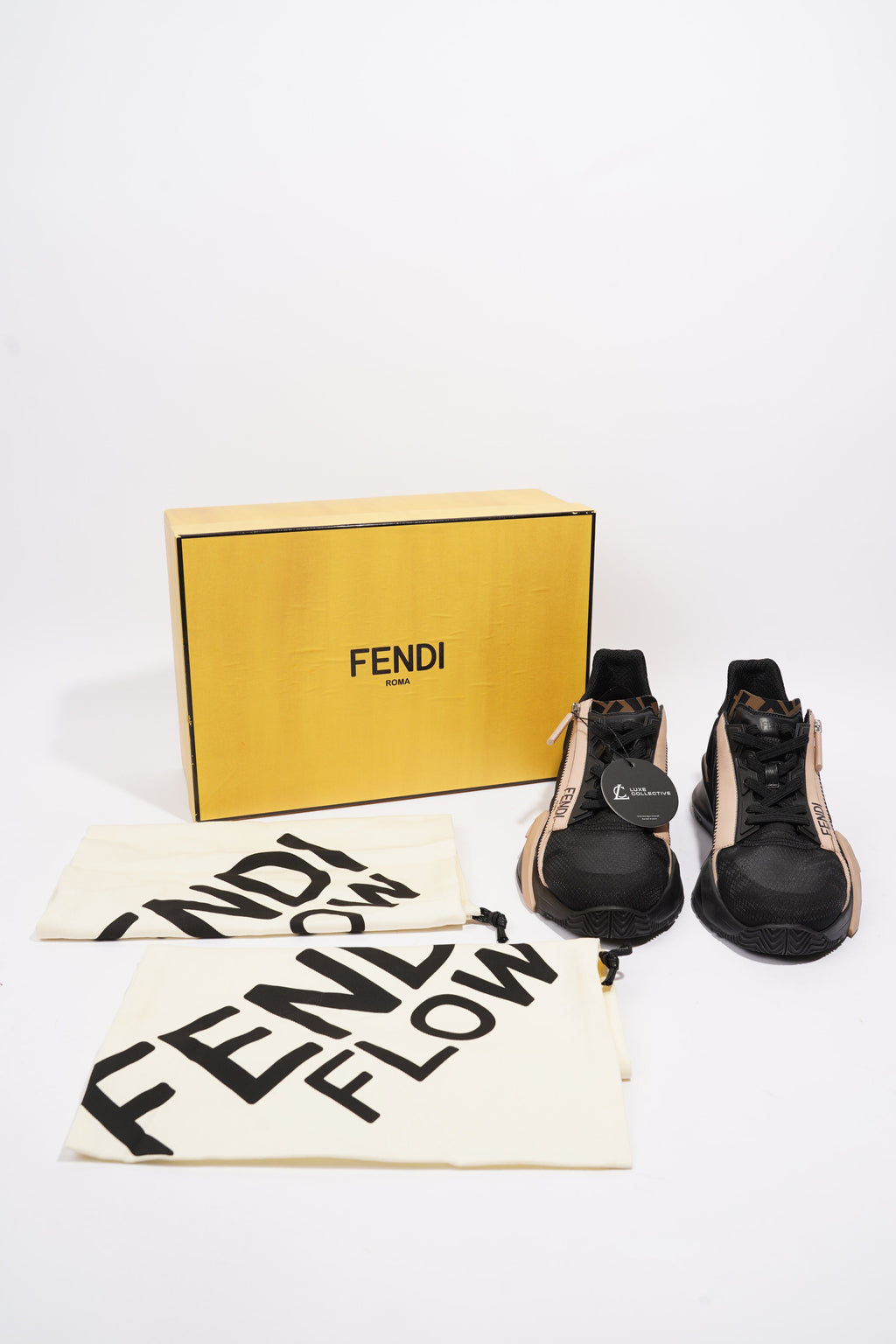 Fendi Flow Sneaker Black / Nude Nylon EU 40 UK 7