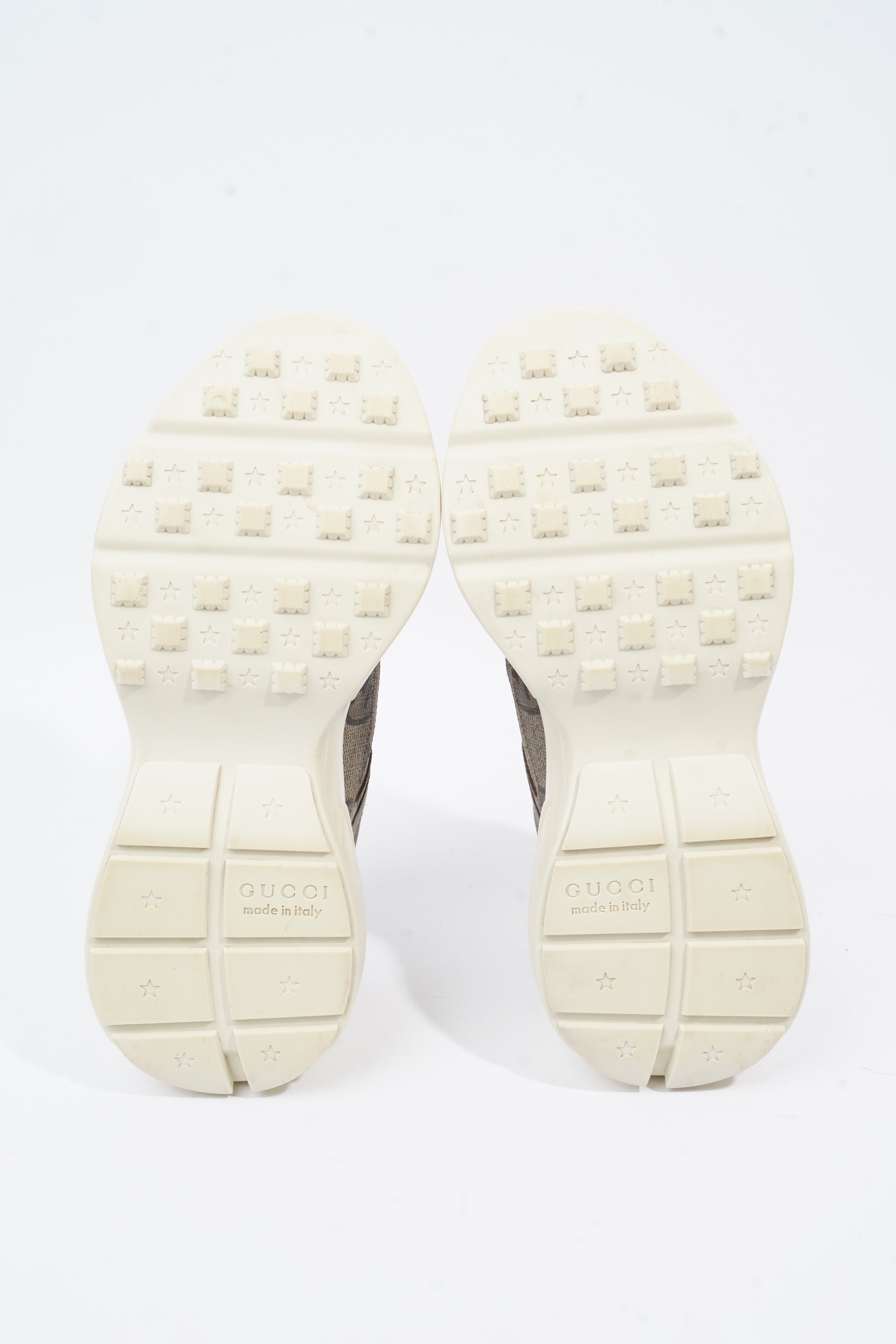 Gucci Rhyton Logo Beige Monogram / White Canvas EU 40.5 UK 6.5