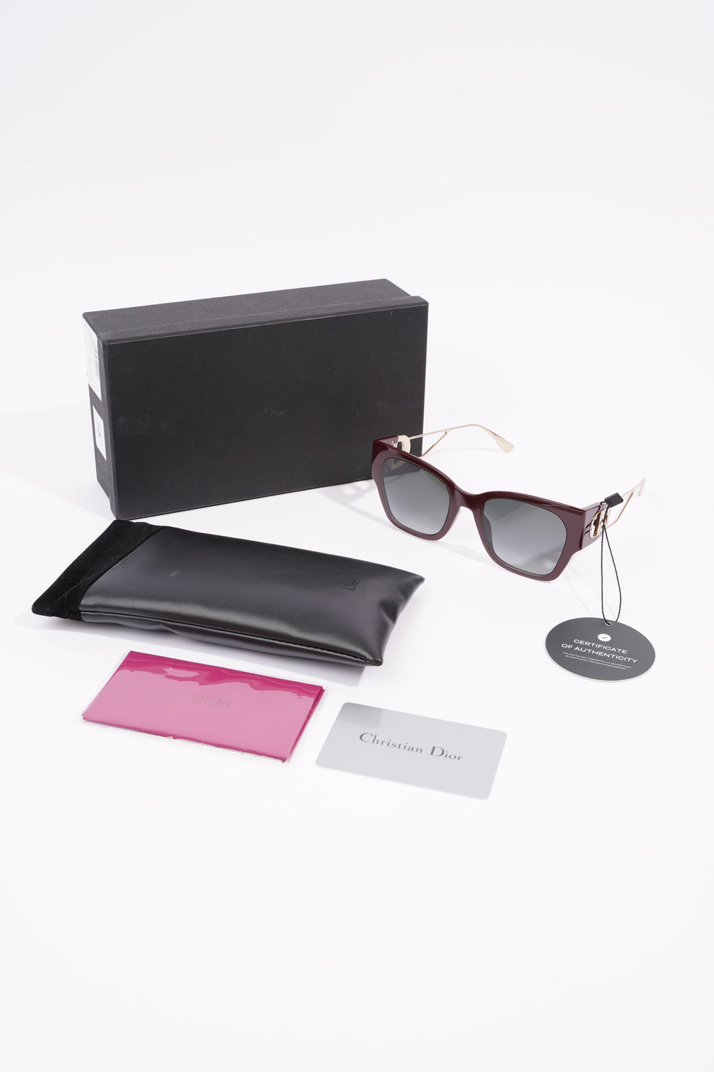 Christian Dior 30 Montaigne Sunglasses Maroon / Gold Acetate 135mm