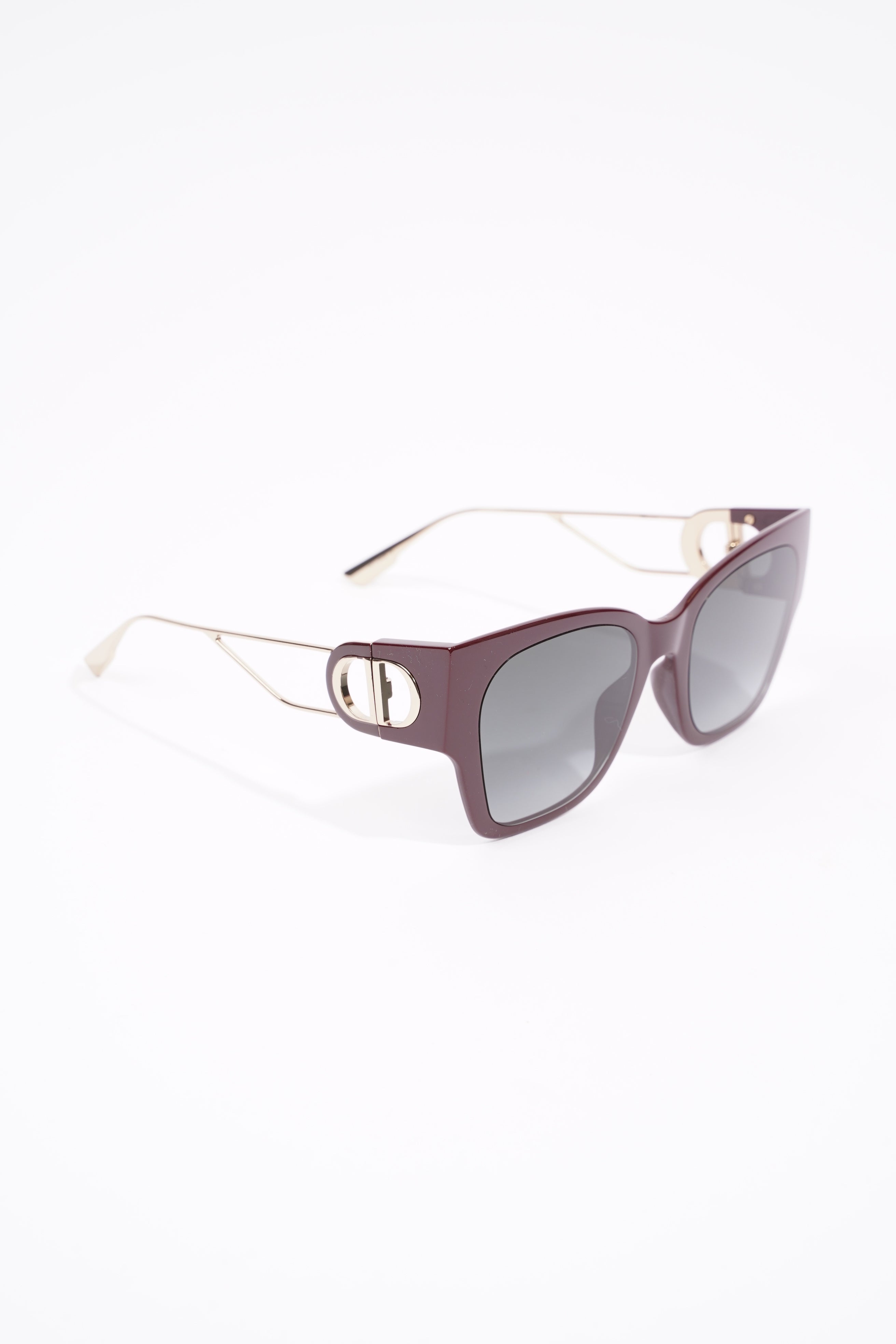 Christian Dior 30 Montaigne Sunglasses Maroon / Gold Acetate 135mm