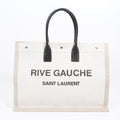 Saint Laurent Rive Gauche Tote Beige Cotton