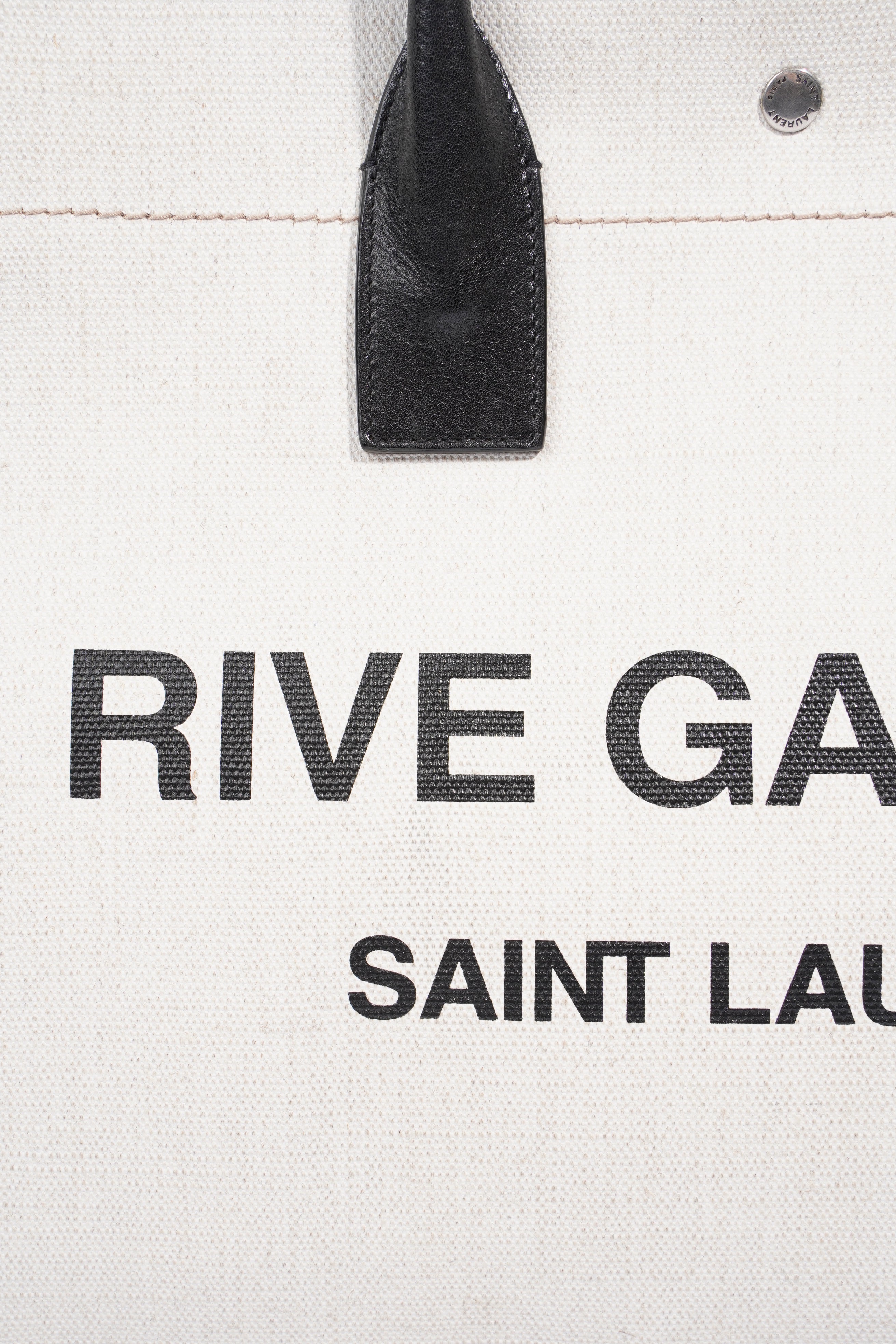 Saint Laurent Rive Gauche Tote Beige Cotton