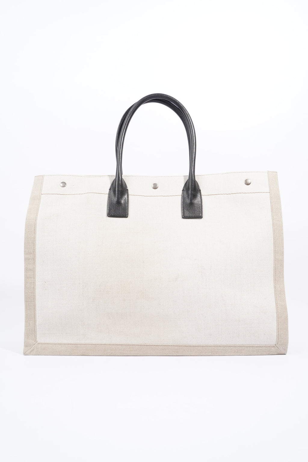Saint Laurent Rive Gauche Tote Beige Cotton